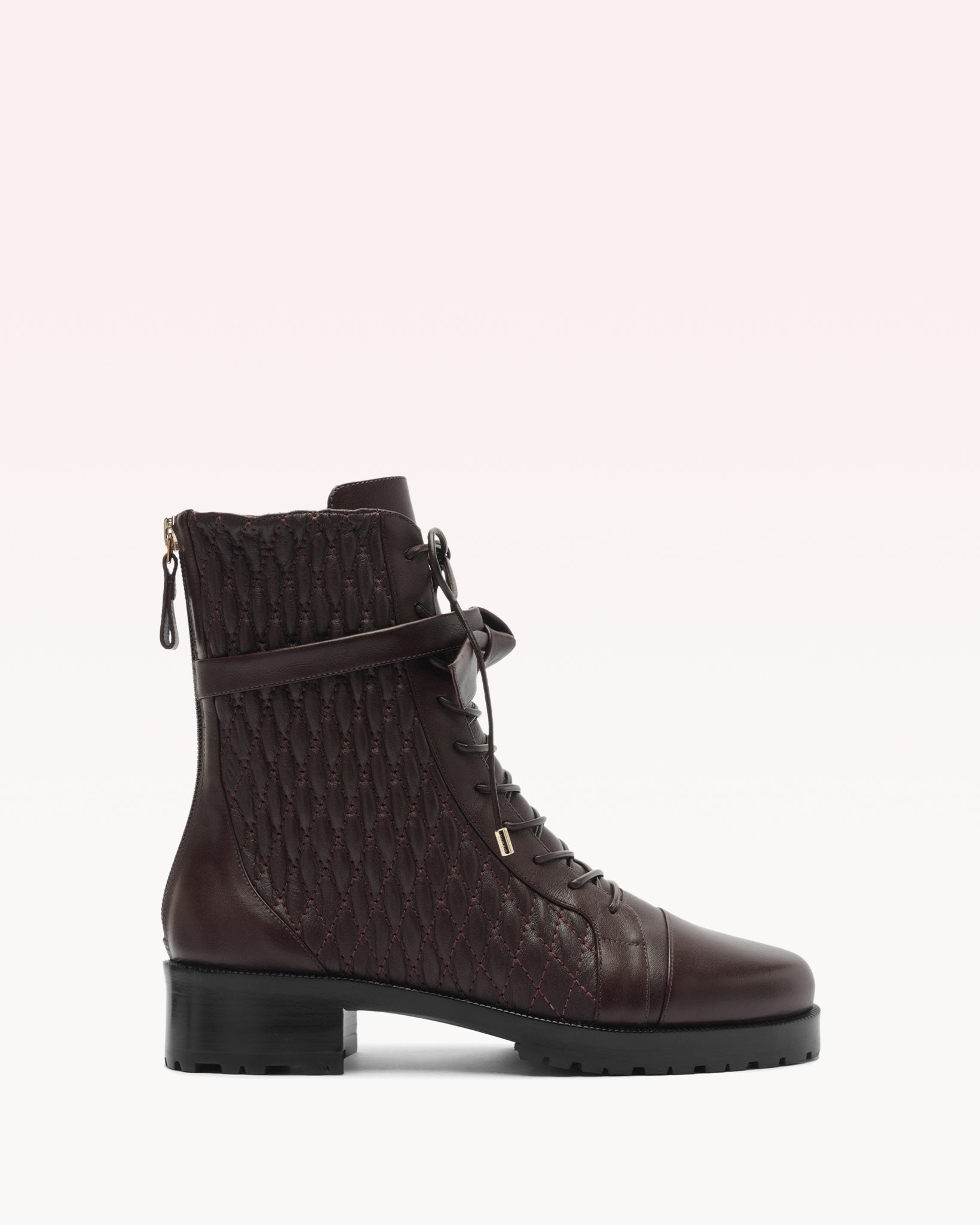 Alexandre Birman Quilted Clarita Combat 30 Dark Plum