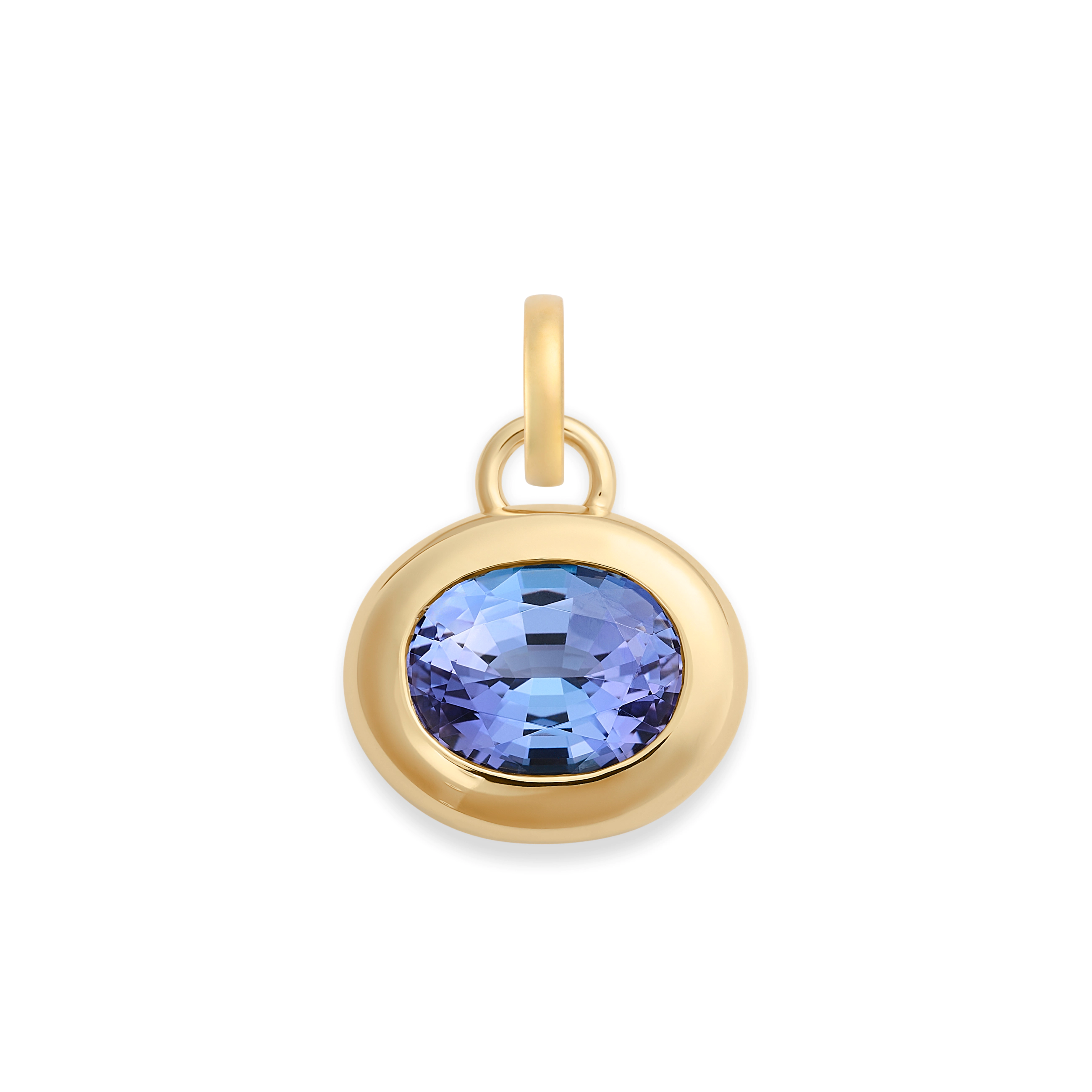 Foundrae One of a Kind | Oval Cut Tanzanite Gemstone Cache Link Pendant 5.35ct | Tanzanite, Yellow