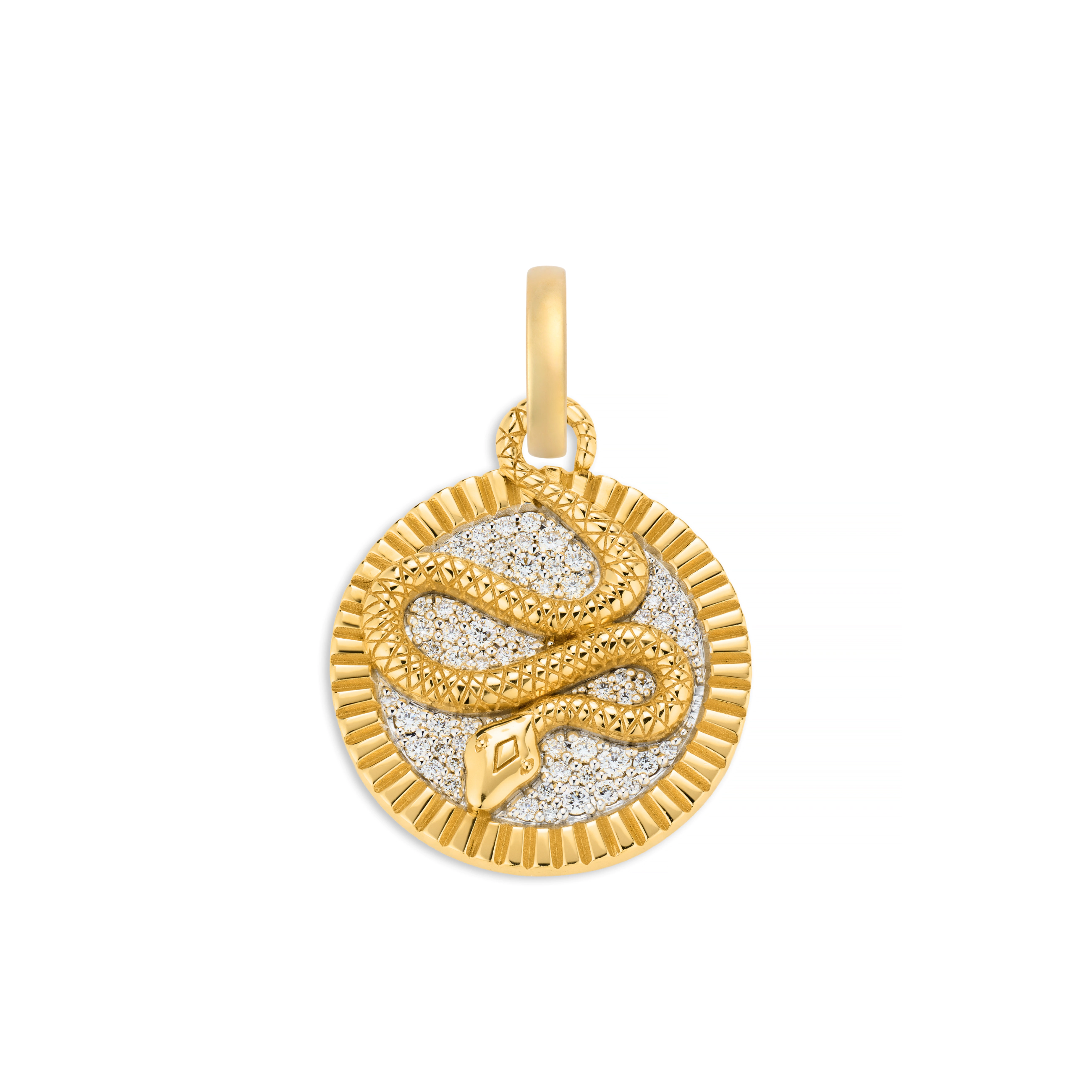 Foundrae Wholeness | Pavé Medium Medallion | Diamonds, Mixed Gold