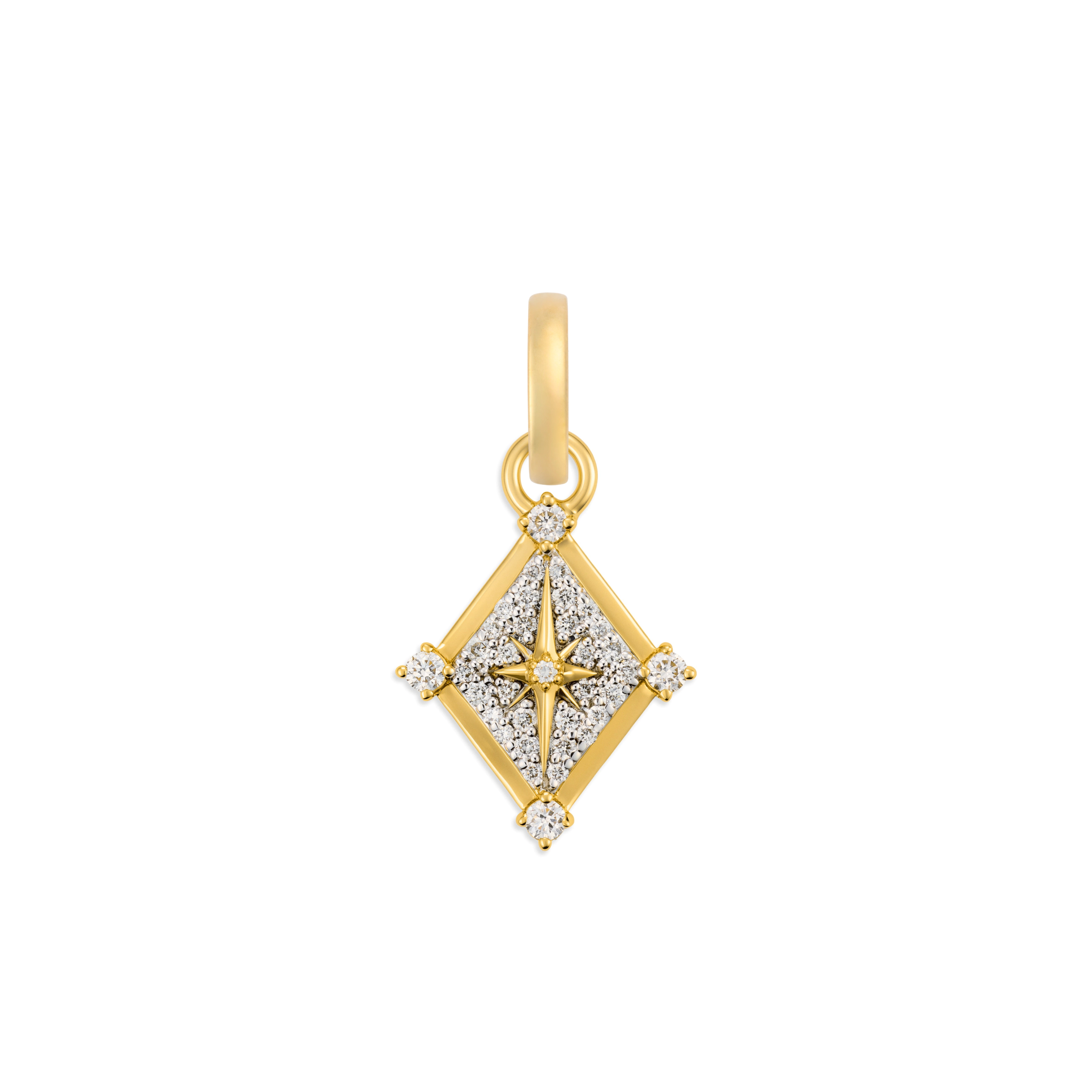 Foundrae Foundation | Pavé Inner Light Miniature Pendant | Diamonds, Yellow Gold