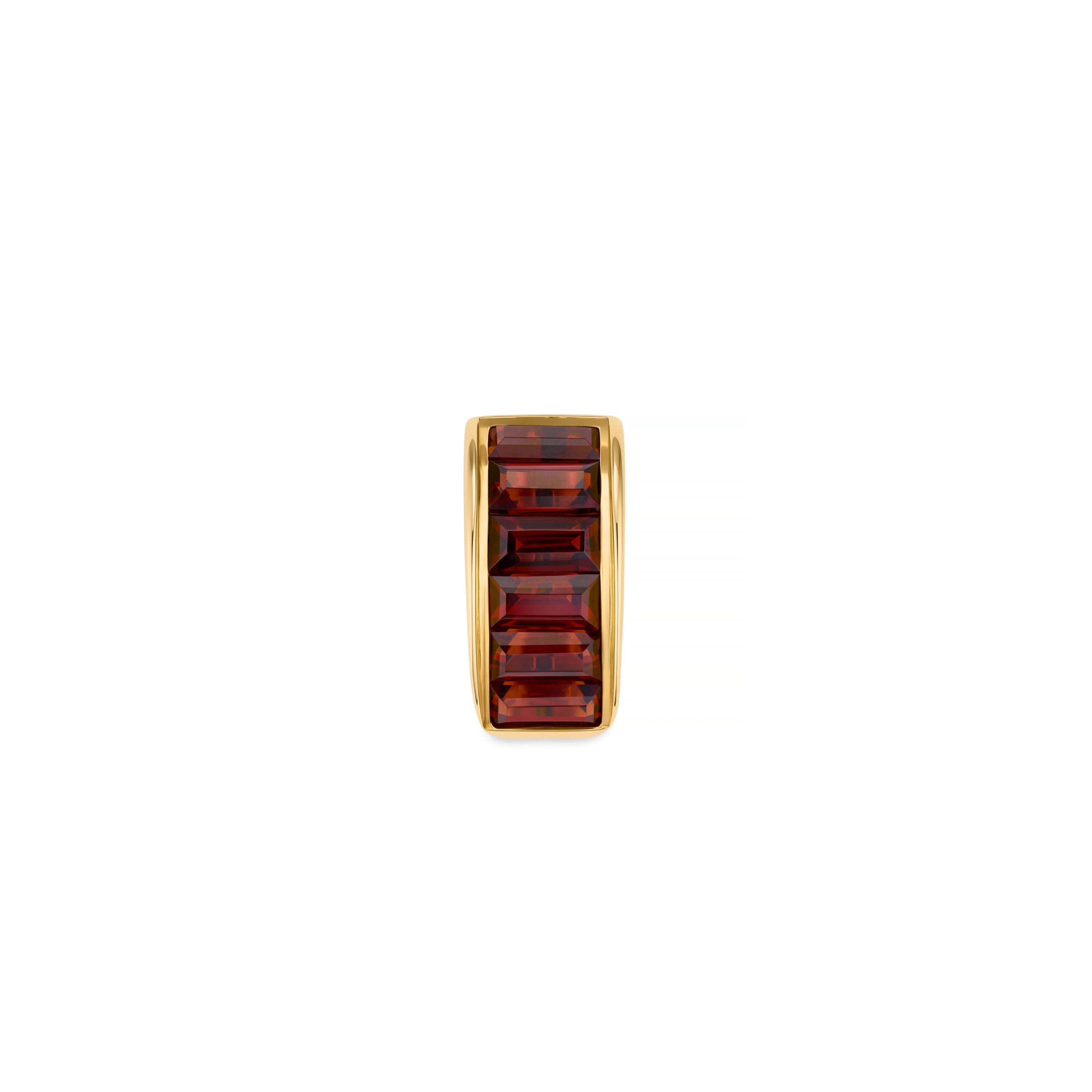 Foundrae Necklace Connector | Baguette Bail Link | Garnet, Yellow Gold