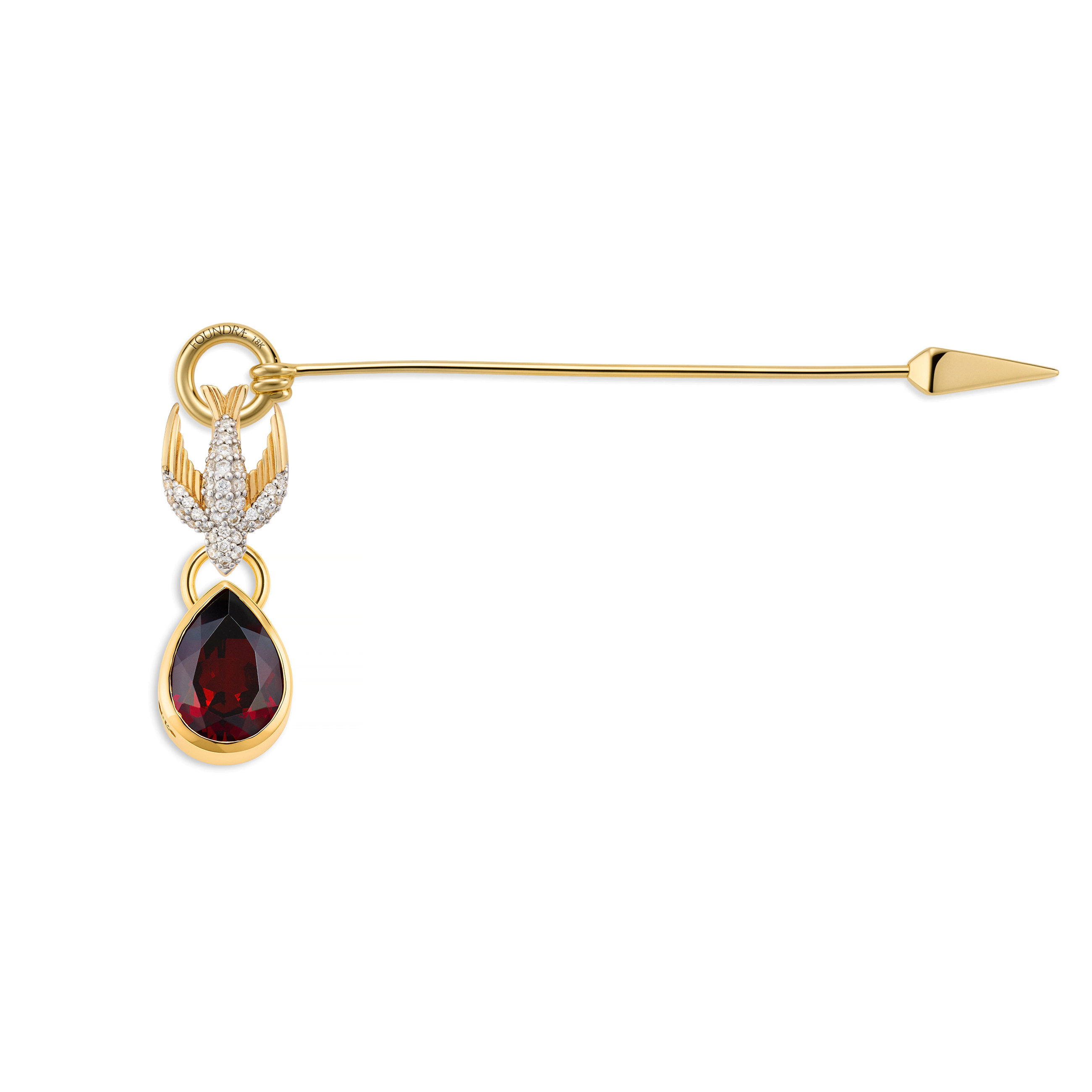 Foundrae True Love - Resilience | Forever & Always a Pair and Stick Pin | Diamonds, Garnet, Yellow
