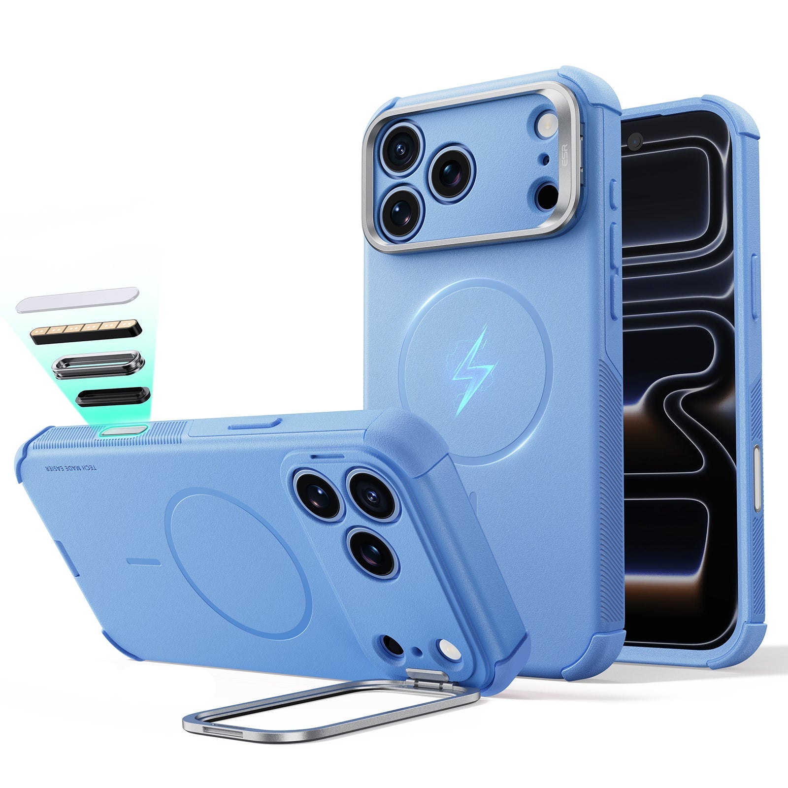 ESR iPhone 2026 Pro Max Cyber Tough Magnetic Case with Camera Control and Flex Stand - Misty B
