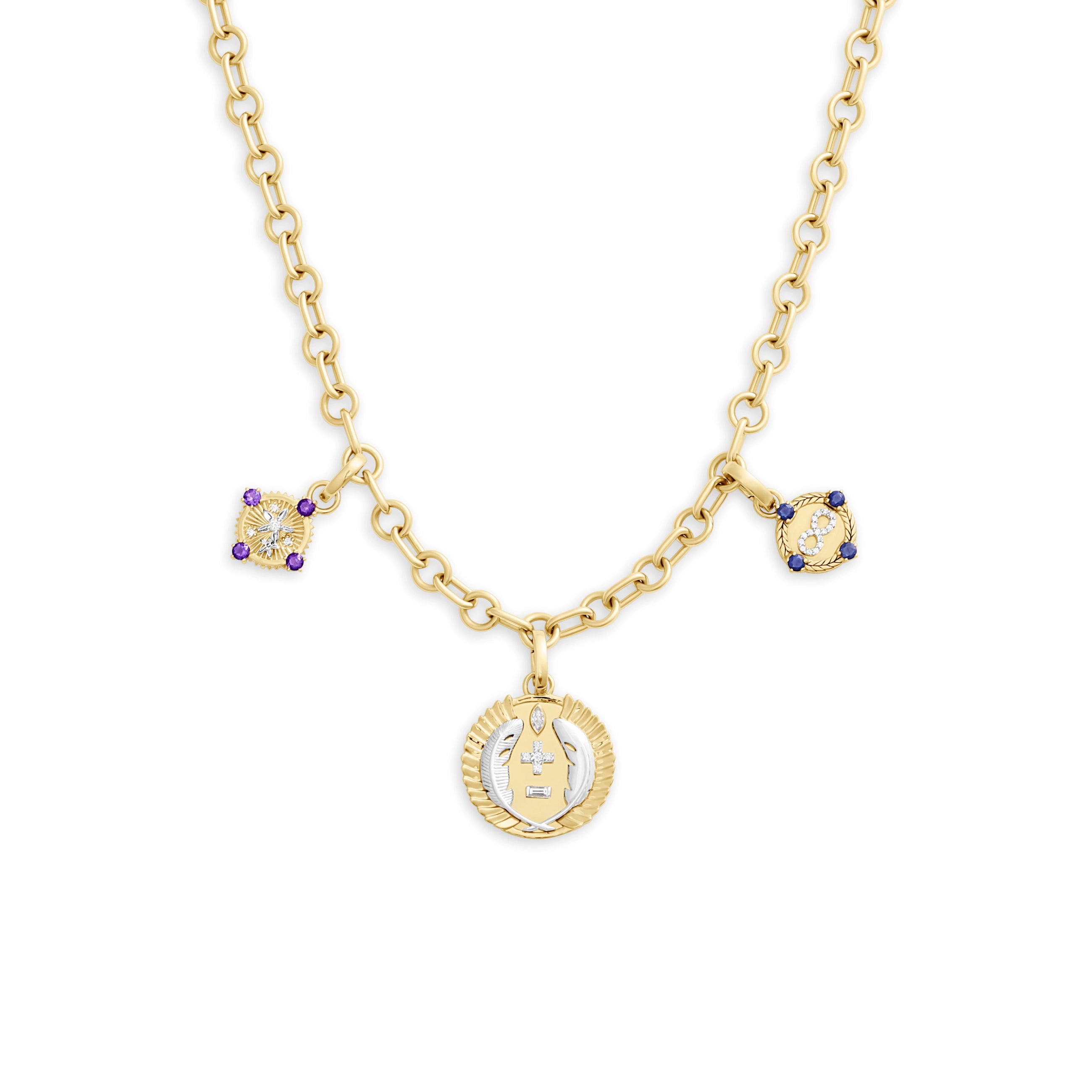 Foundrae Vivacity - Resilience | Ever Growing Love and Blossoms Small Mixed Link Necklace | Diamond