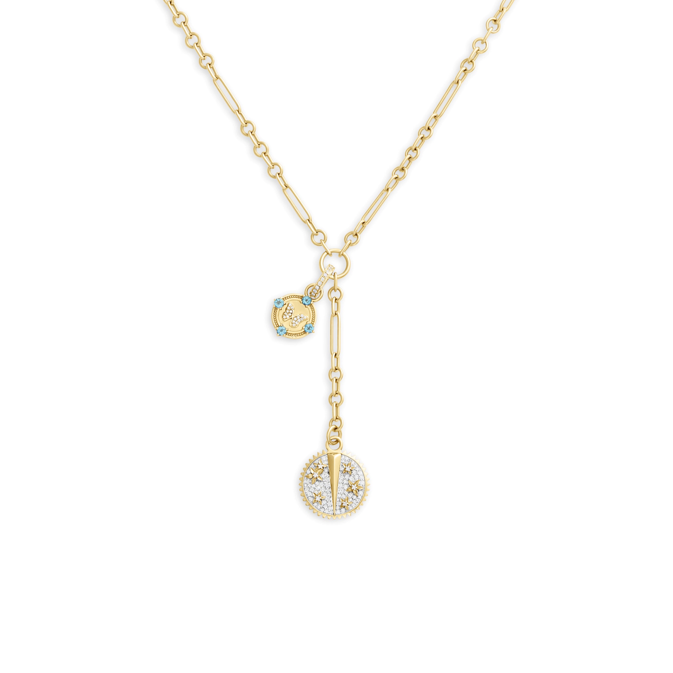 Foundrae Resilience - Reverie | Pavé Blossoms and Butterfly Fine Mixed Clip Extension Necklace | Di