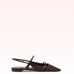 Alexandre Birman Tita Moire Flat Cherry Lacquer