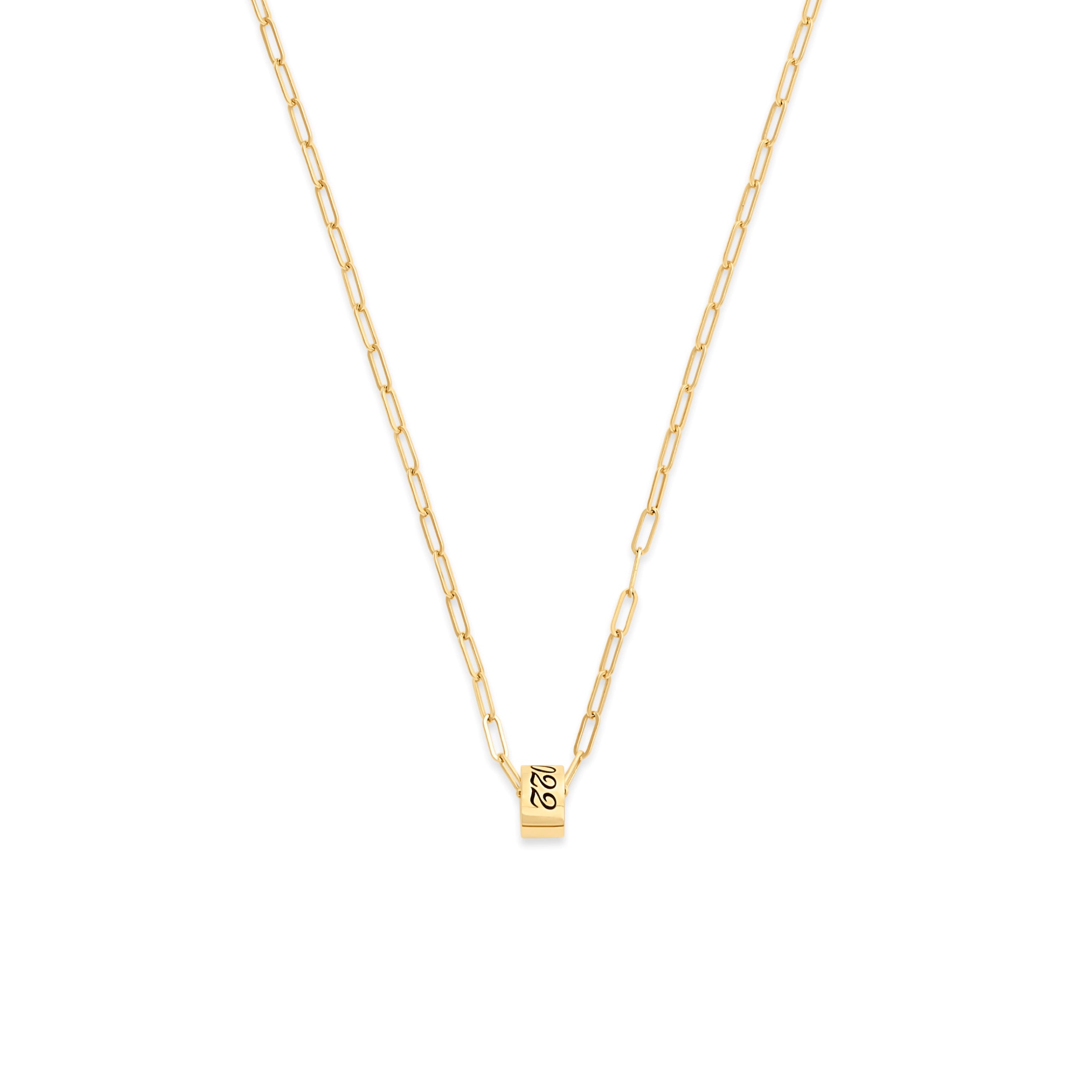 Foundrae Personalized - True Love | Custom Inscribed Heart Beat Fine Clip Necklace | Yellow Gold