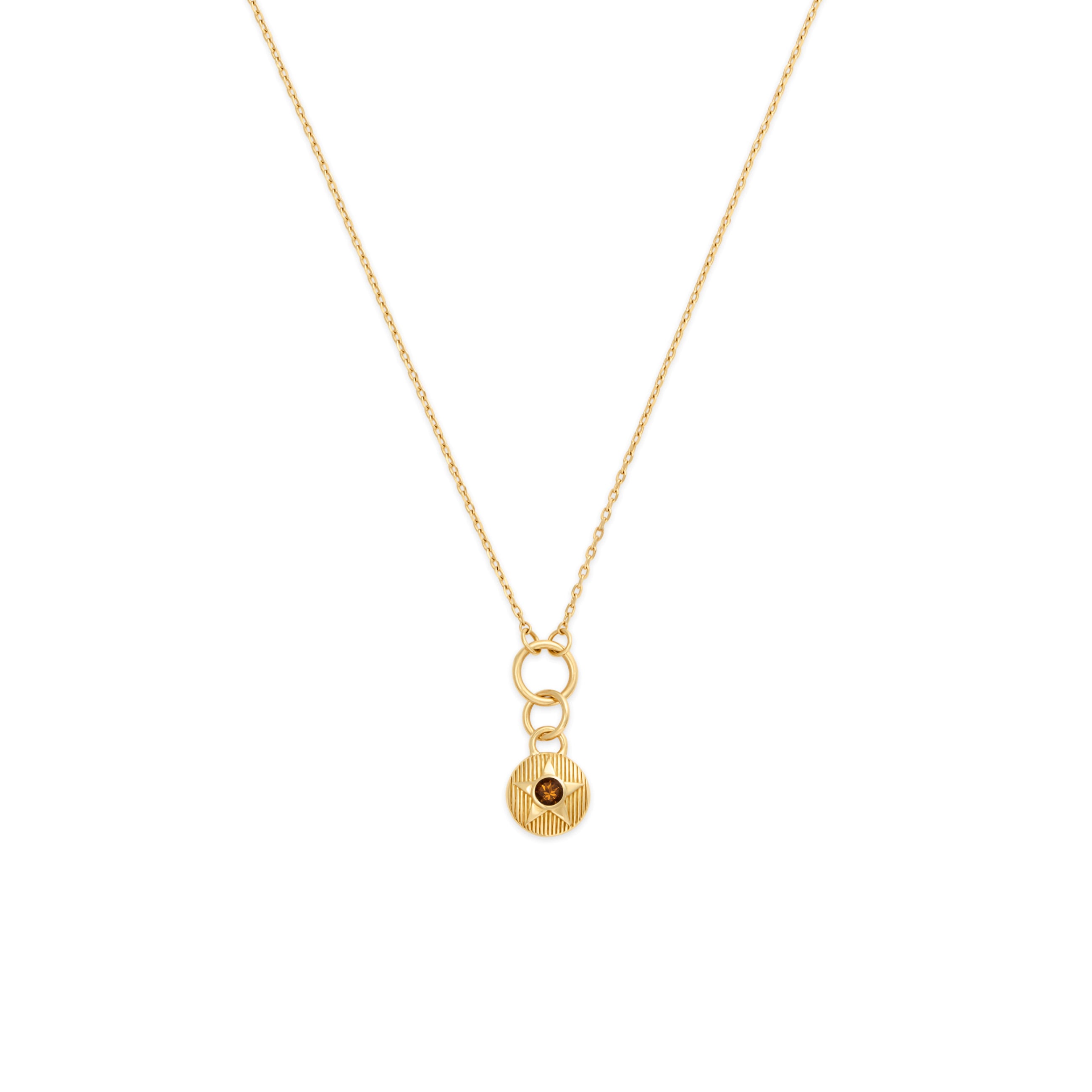 Foundrae Foundation | November Birthday Starstone Thread Necklace | Yellow Citrine, Yellow Gold