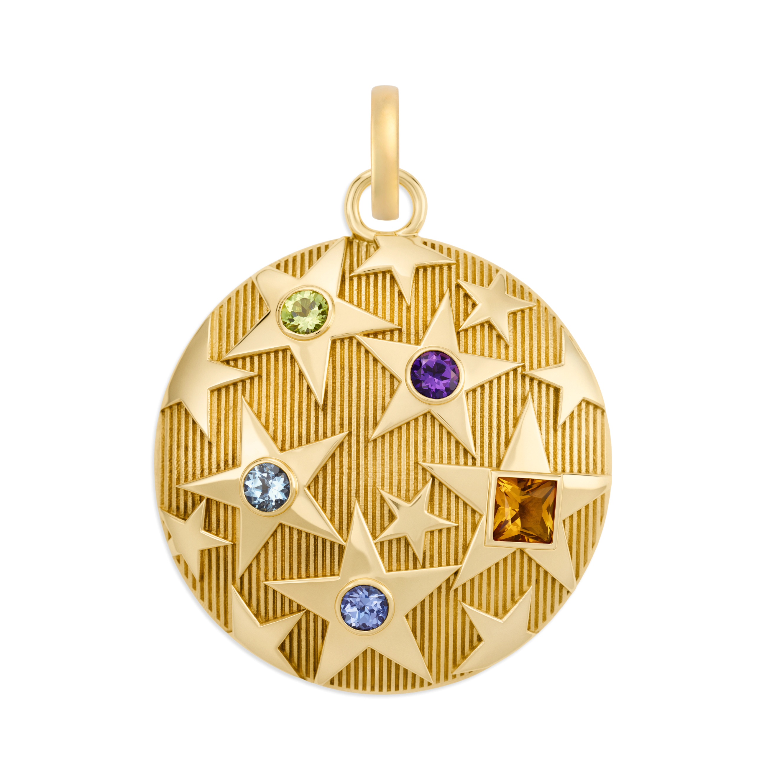 Foundrae Personalized - Foundation | Custom Birthday Starstone Medallion | Yellow Gold