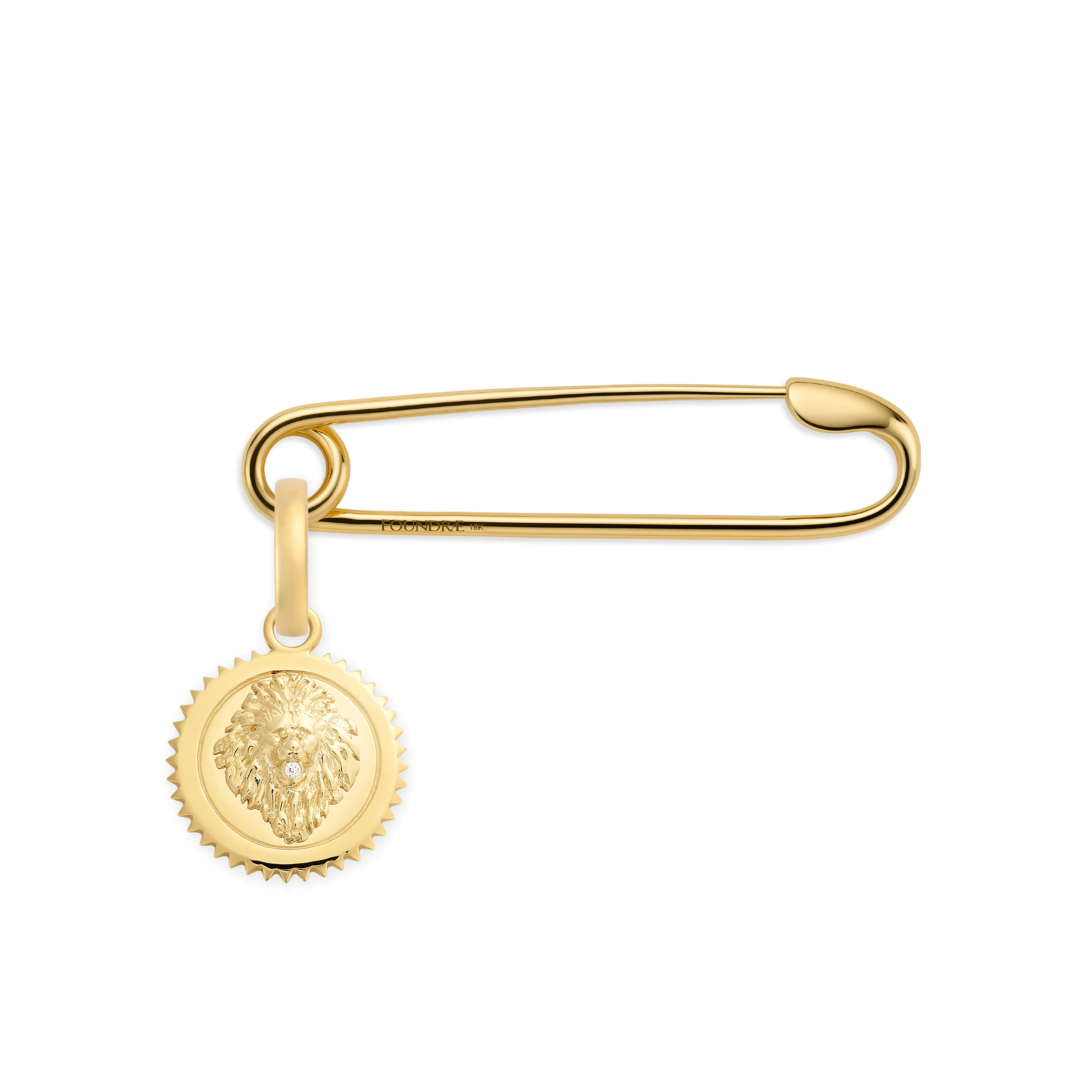 Foundrae Strength | Safety Pin | Diamond, Yellow Gold