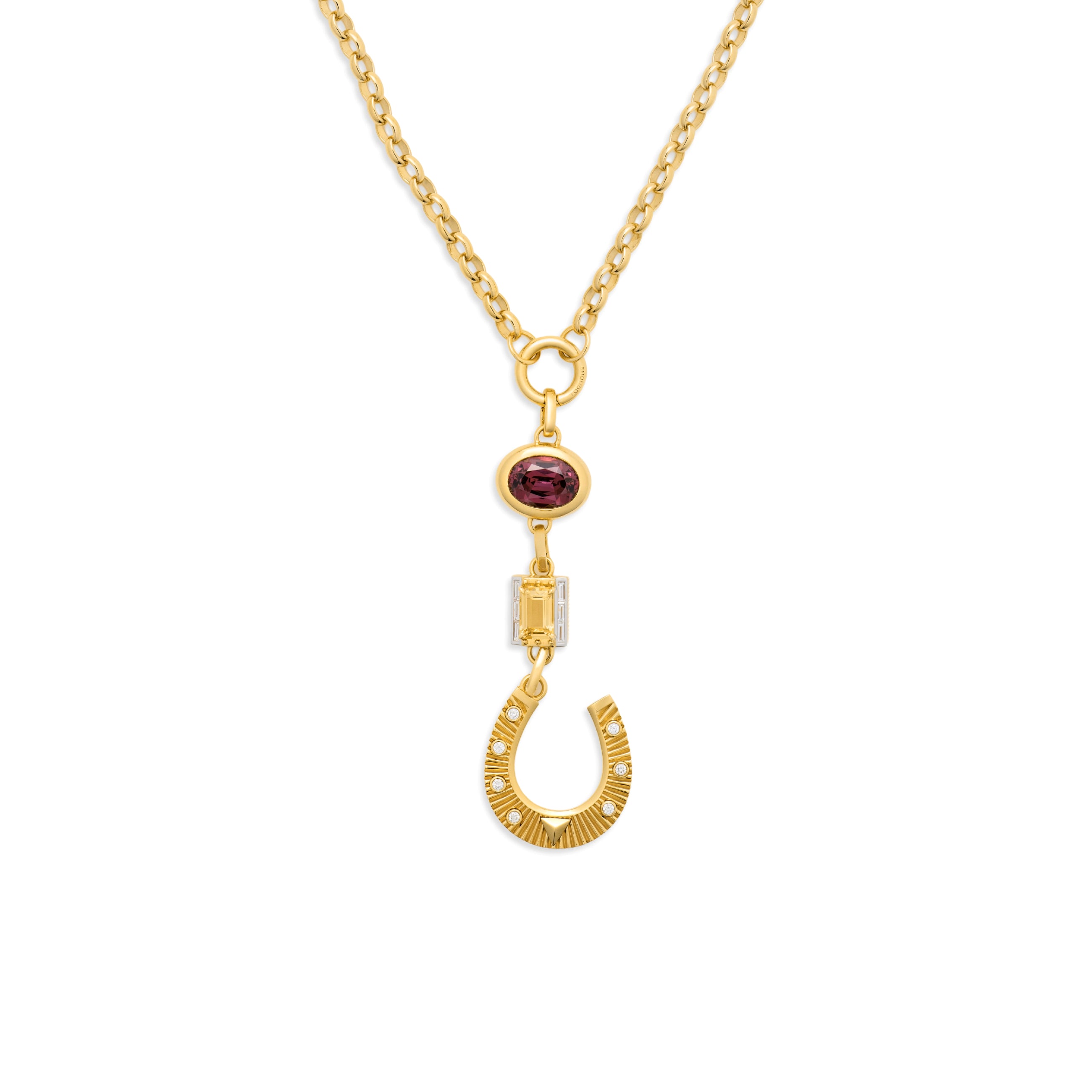 Foundrae One of a Kind - Protection | Garnet Gemstone Cache Link and Horseshoe Heavy Belcher Open C