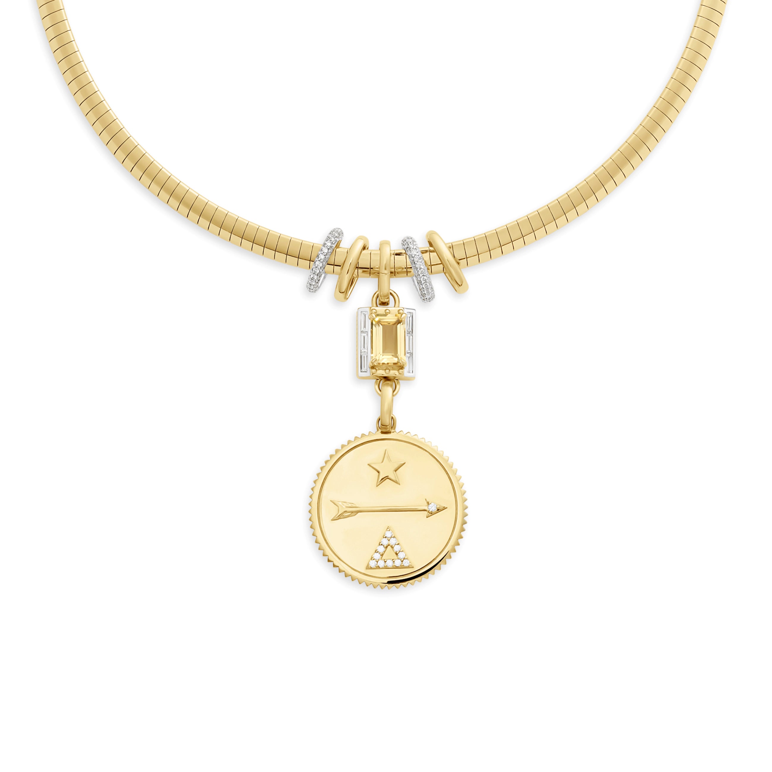 Foundrae Dream - True Love | Gemstone Cache Link and Slides Medium Sleek Collar Necklace | Diamonds