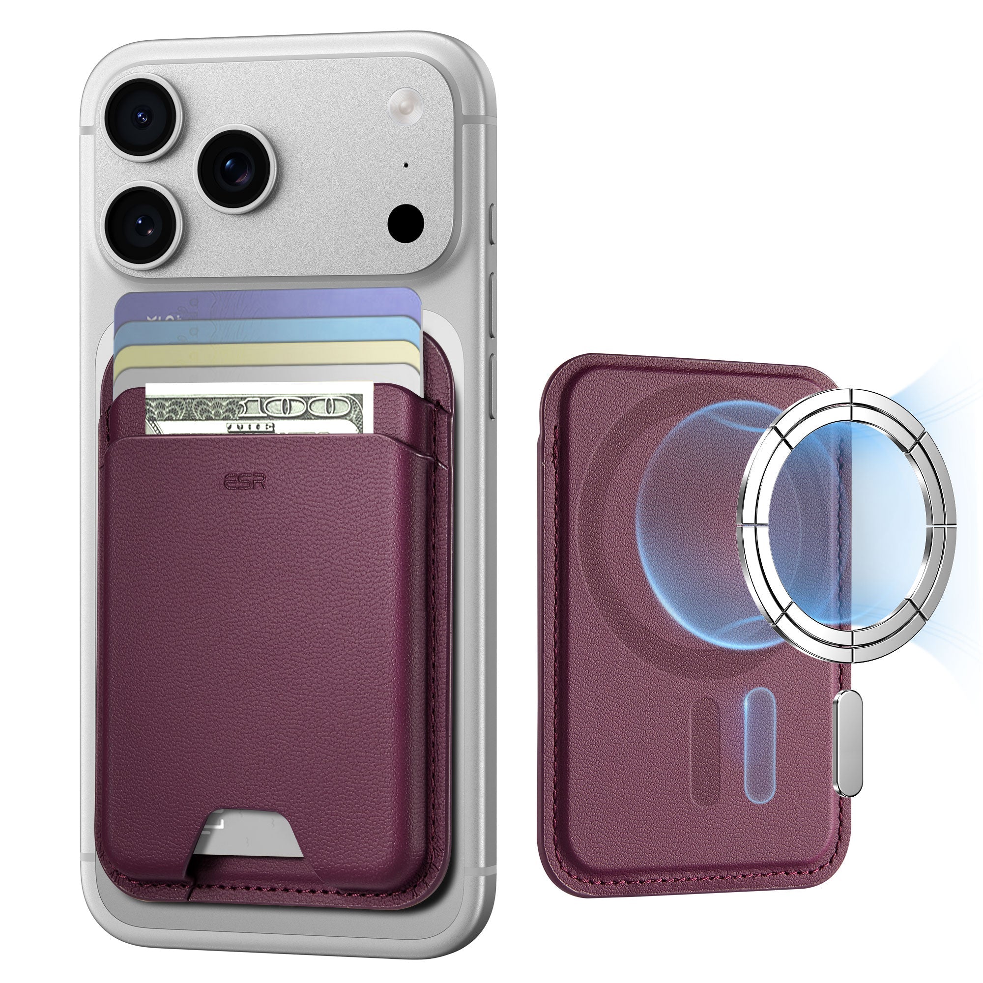 ESR Magnetic Wallet Boost (HaloLock) - Burgundy