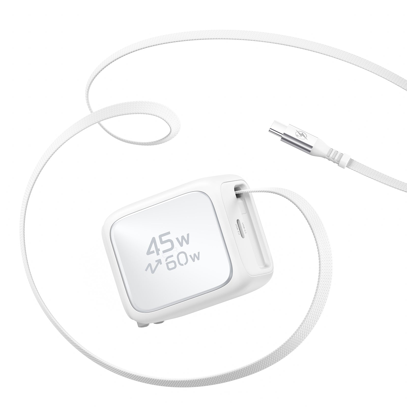 ESR Xtend 45W Retractable Charger - US Plug - White