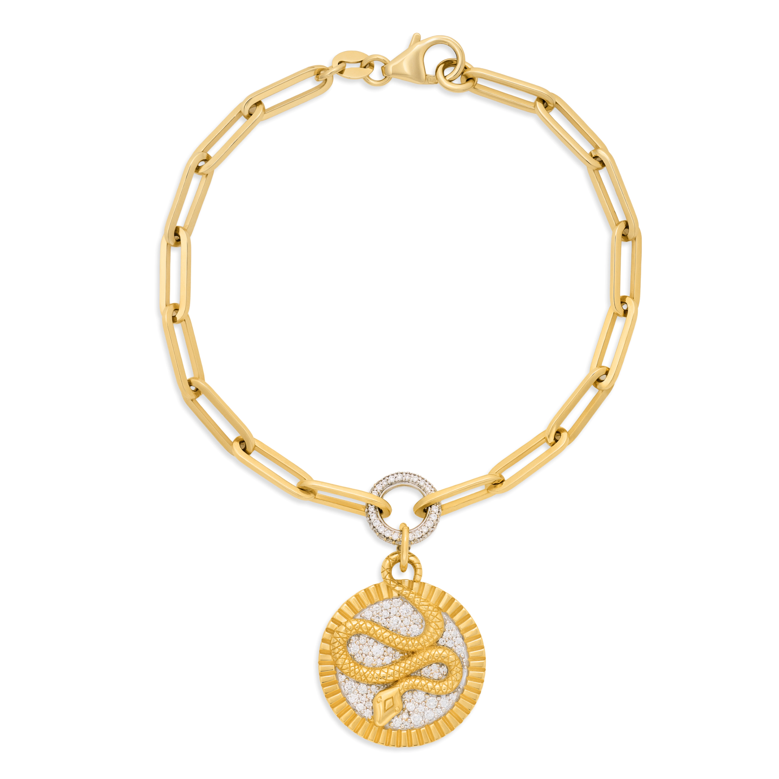 Foundrae Wholeness | Snake Medium Clip Bracelet | Diamonds, Mixed Gold