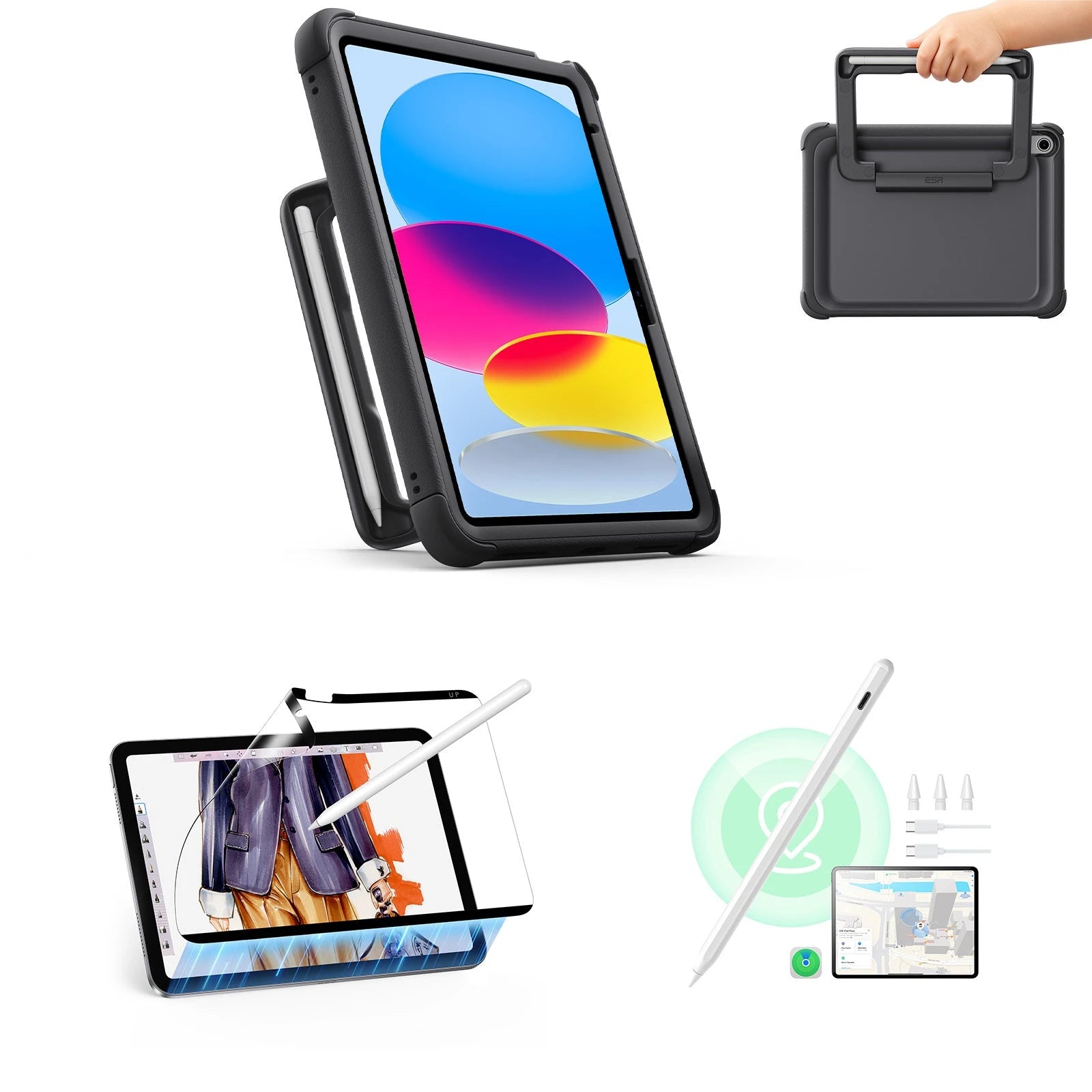 ESR iPad 11" (A16) 2025 Kids Creator Bundle - Black