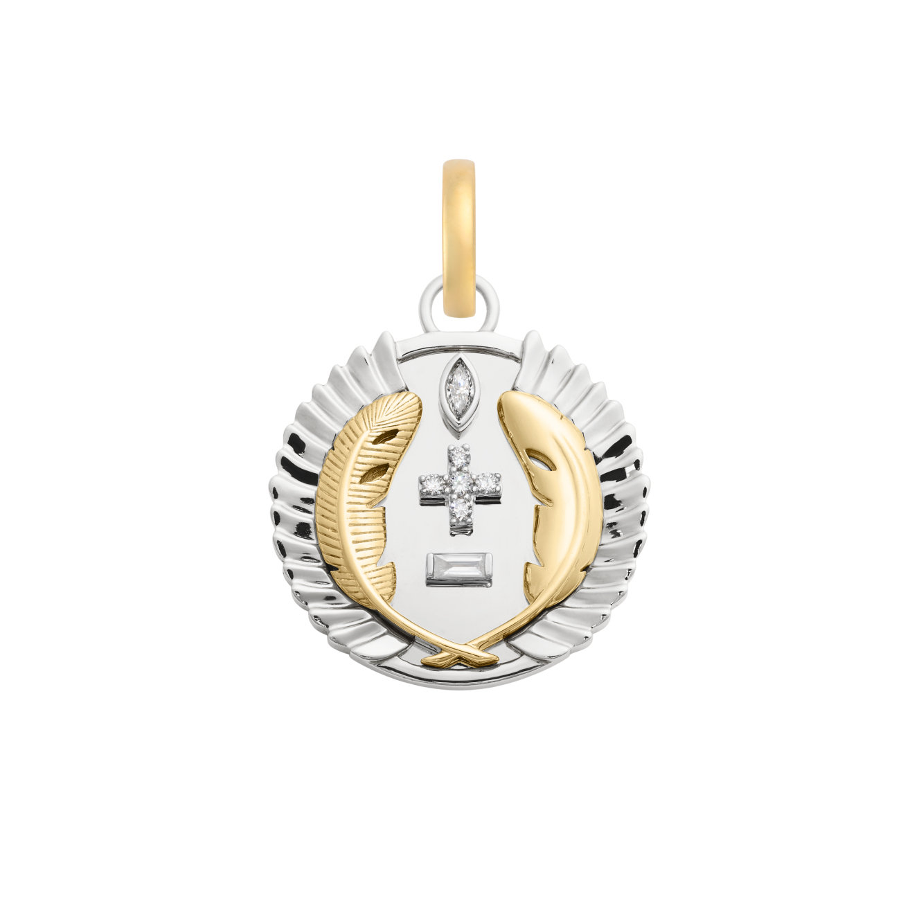 Foundrae Vivacity | Ever Growing Love Medium Medallion | Diamonds, White Gold, Yellow Gold