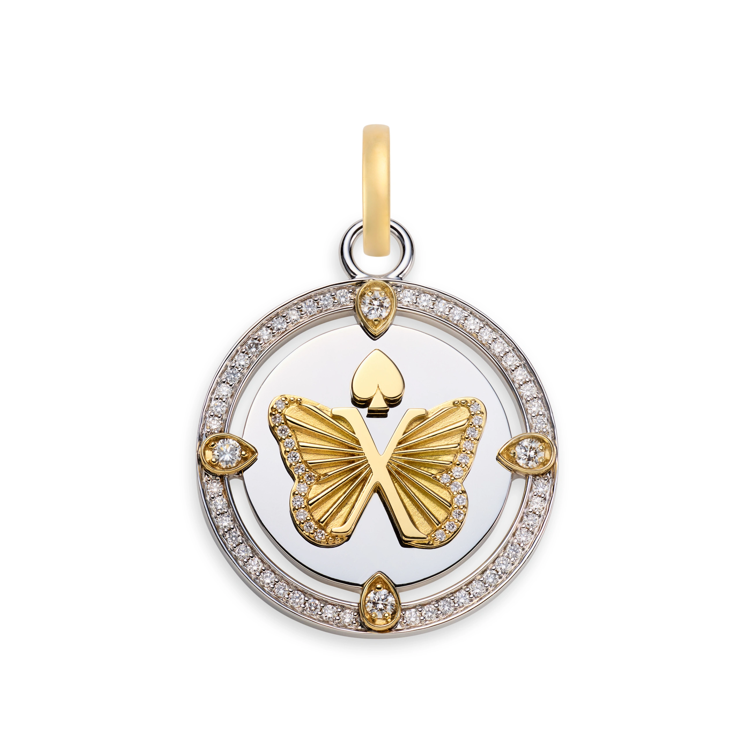 Foundrae Reverie | Butterfly Large Specialty Medallion | Diamonds, Mixed Gold