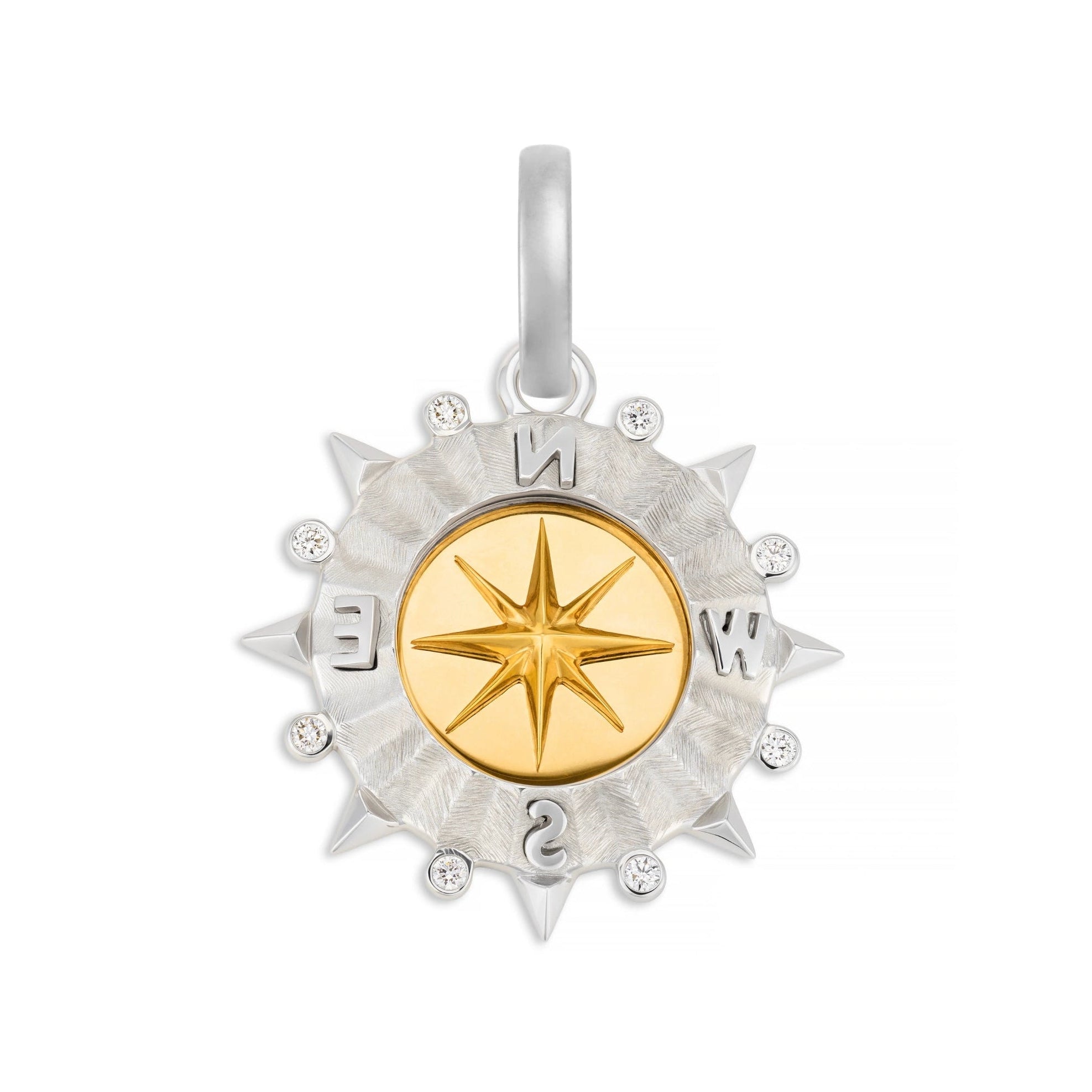 Foundrae Internal Compass | Medium Medallion | Diamonds, Mixed Gold