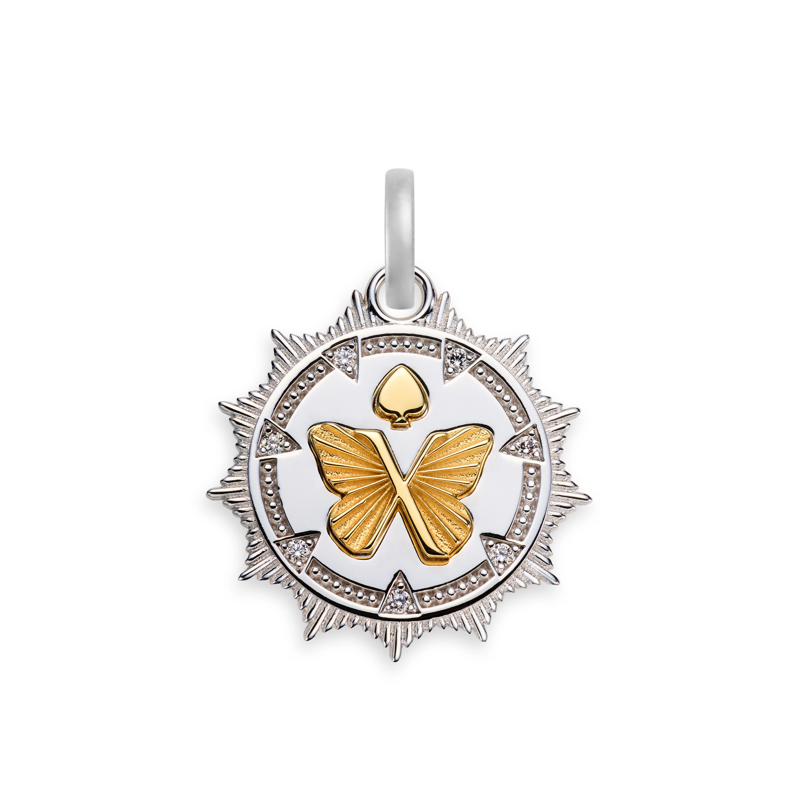 Foundrae Reverie | Butterfly Medium Medallion | Diamonds, Mixed Gold