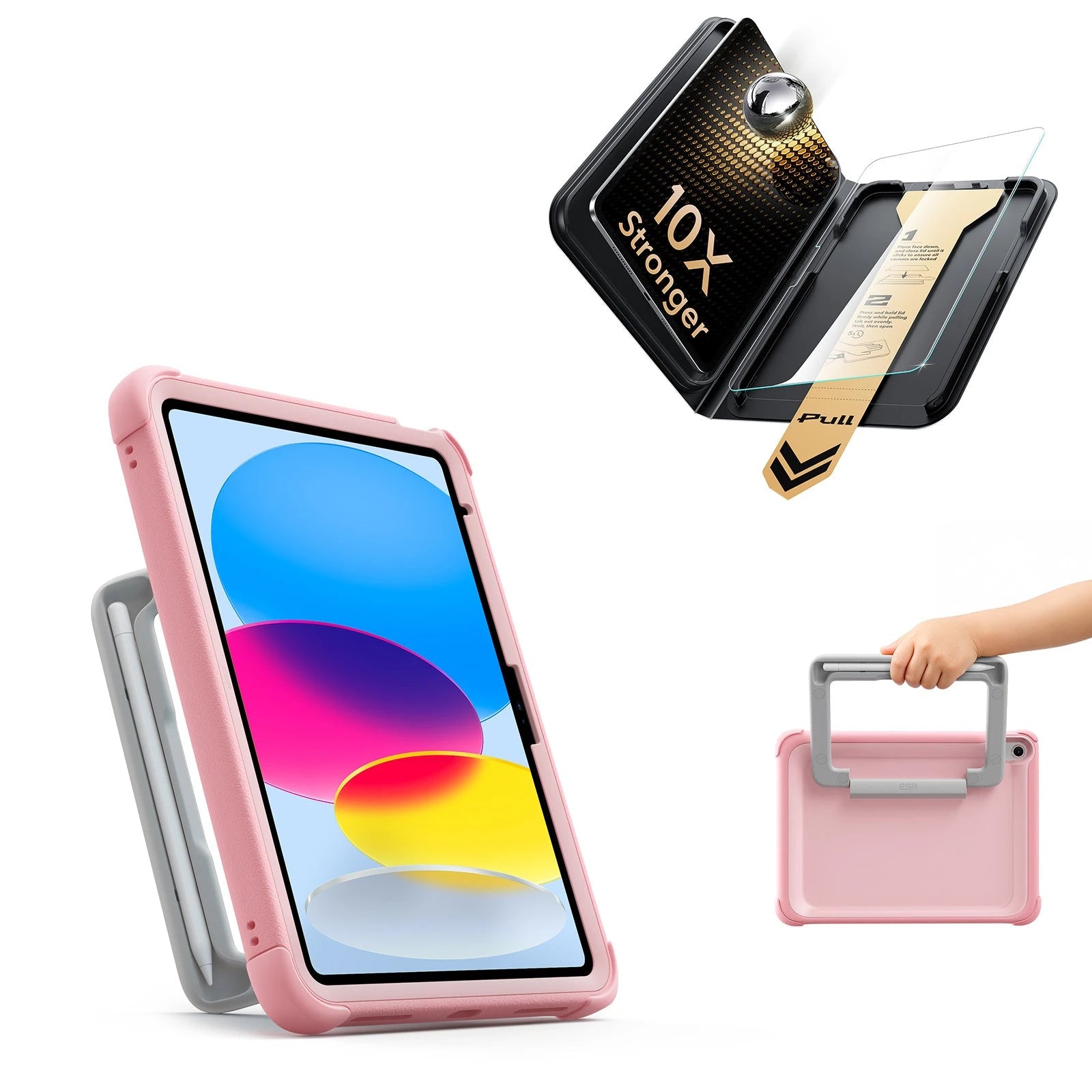 ESR iPad 11" (A16) 2025 Kids Ultimate Protection Bundle - Pink