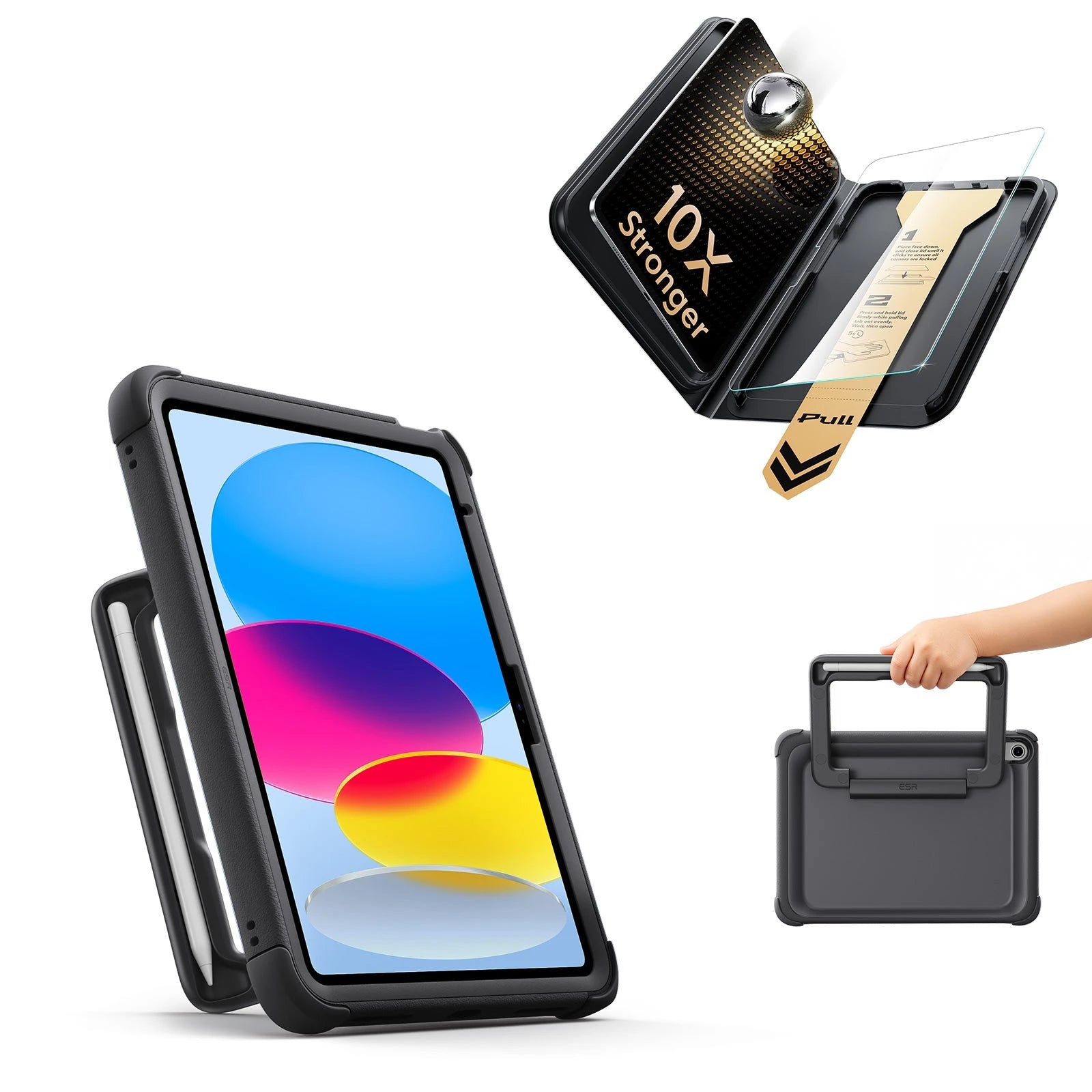 ESR iPad 11" (A16) 2025 Kids Ultimate Protection Bundle - Black