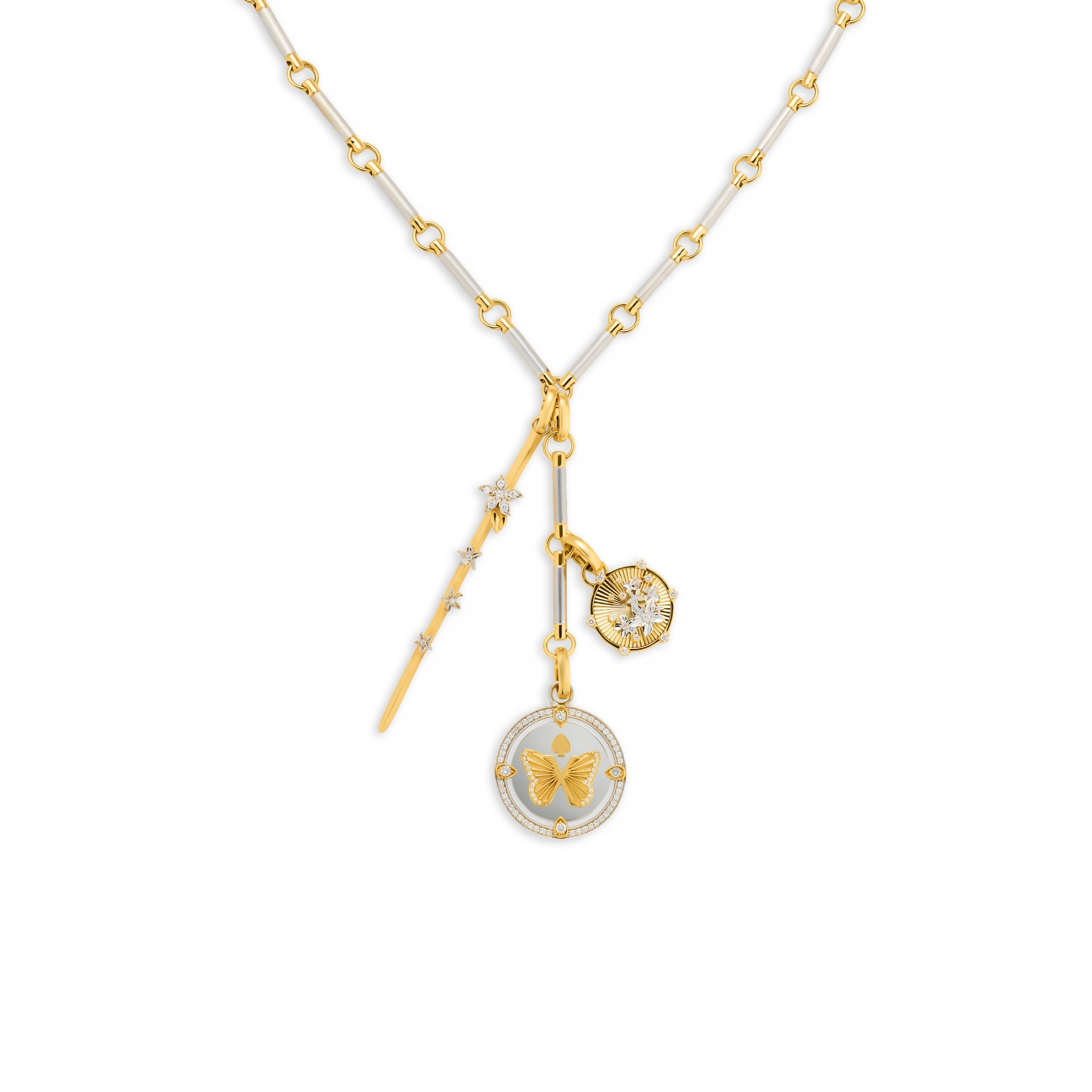 Foundrae Reverie - Resilience | Butterfly and Blossoms Element Extension Necklace | Diamonds, Mixed
