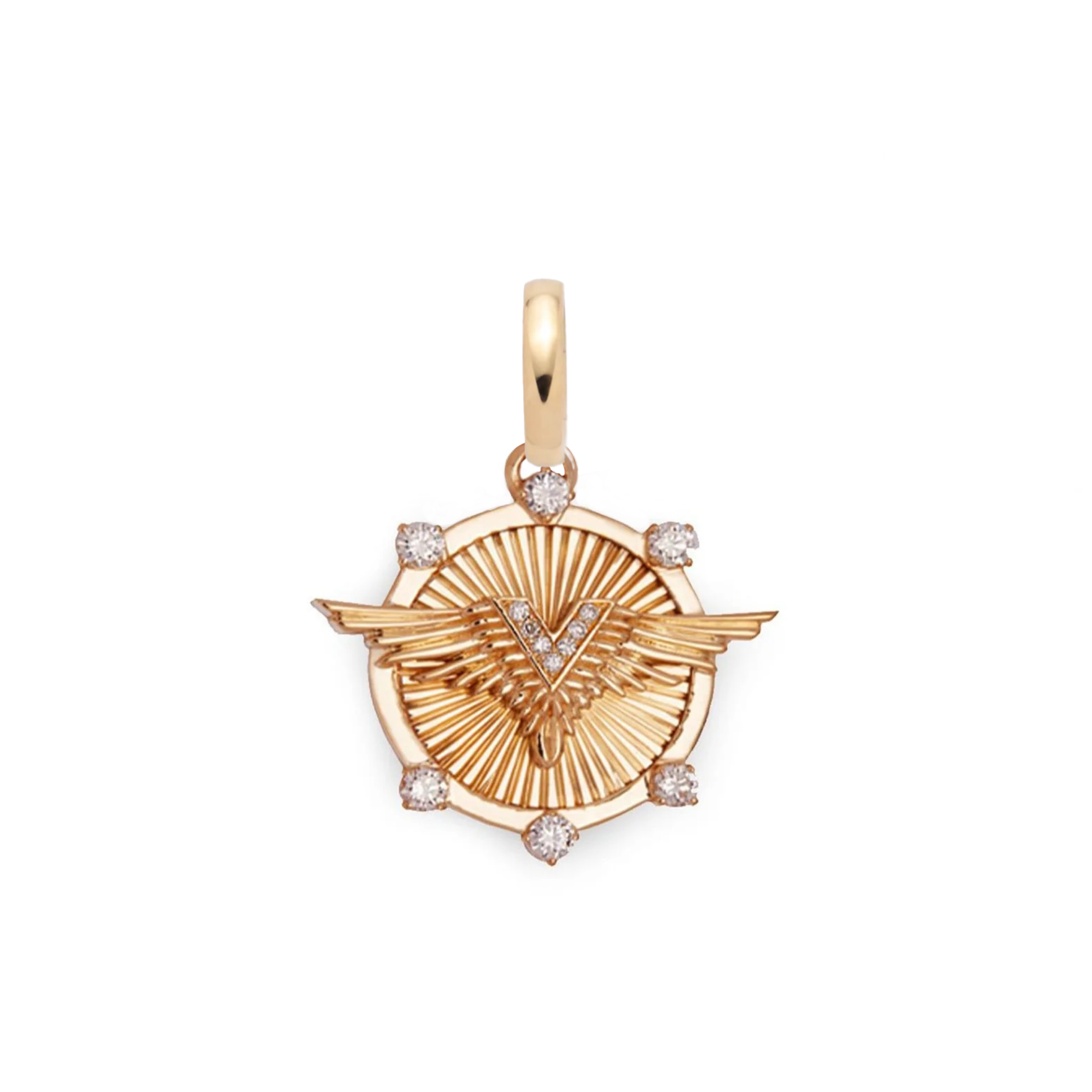 Foundrae Vivacity | Wings Baby Medallion | Diamonds, Rose Gold