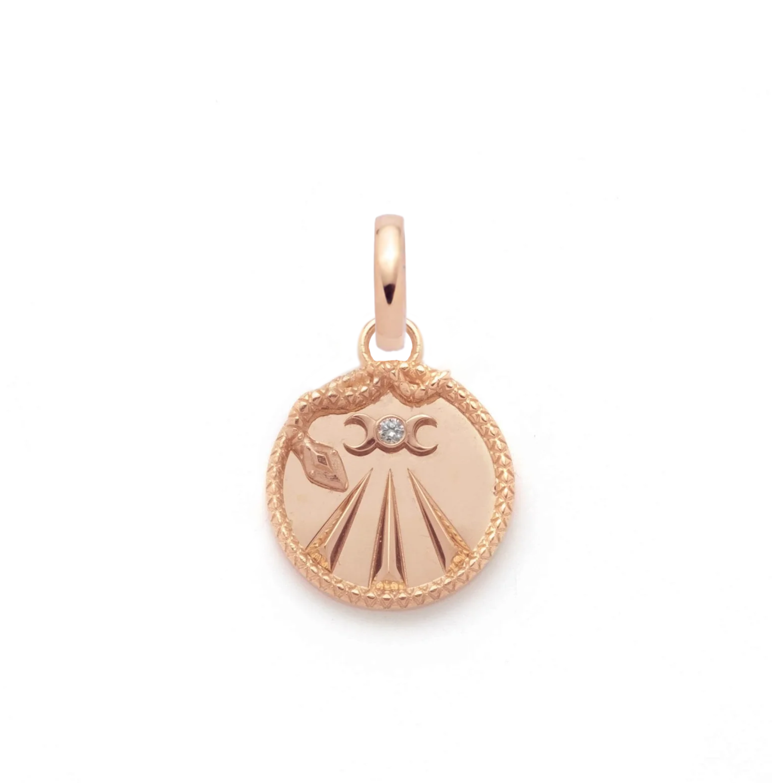 Foundrae Wholeness | Mind, Body, Soul Baby Medallion | Diamond, Rose Gold