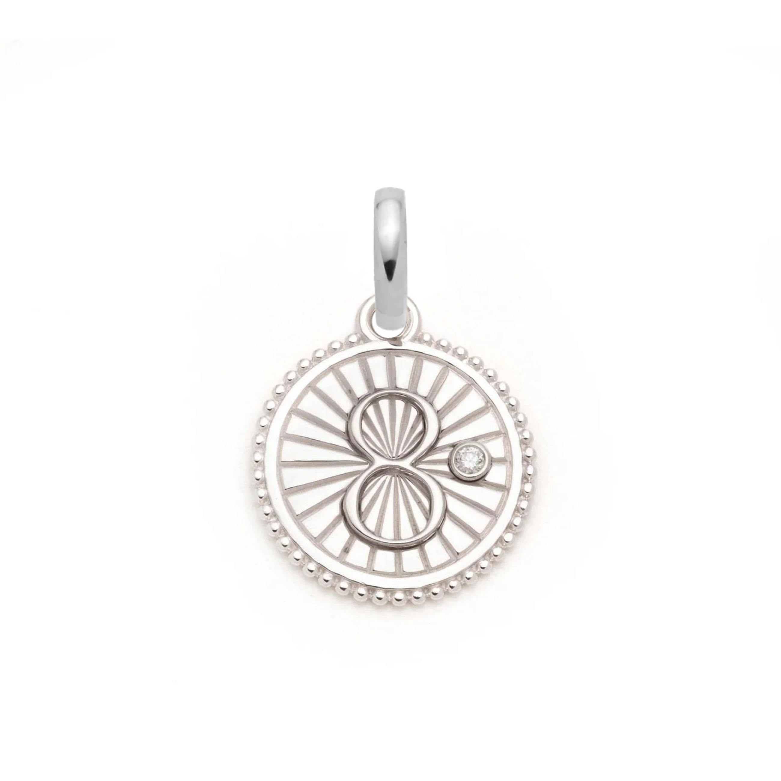 Foundrae Infinite Gratitude | Karma Baby Medallion | Diamond, White Gold