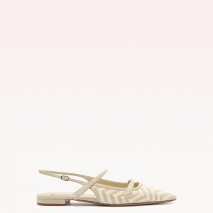 Alexandre Birman Tita Raffia Zig Flat Eggshell