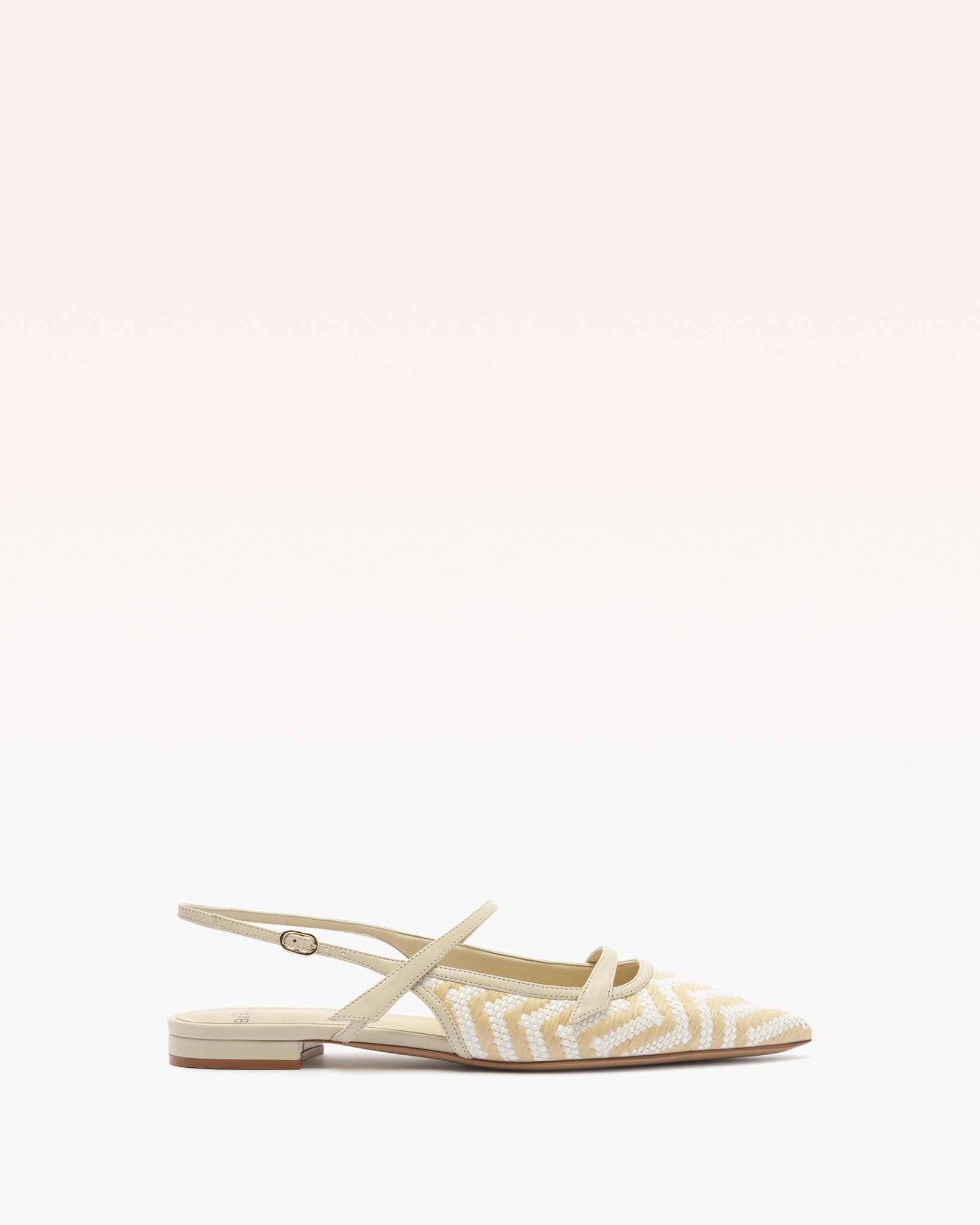 Alexandre Birman Tita Raffia Zig Flat Eggshell