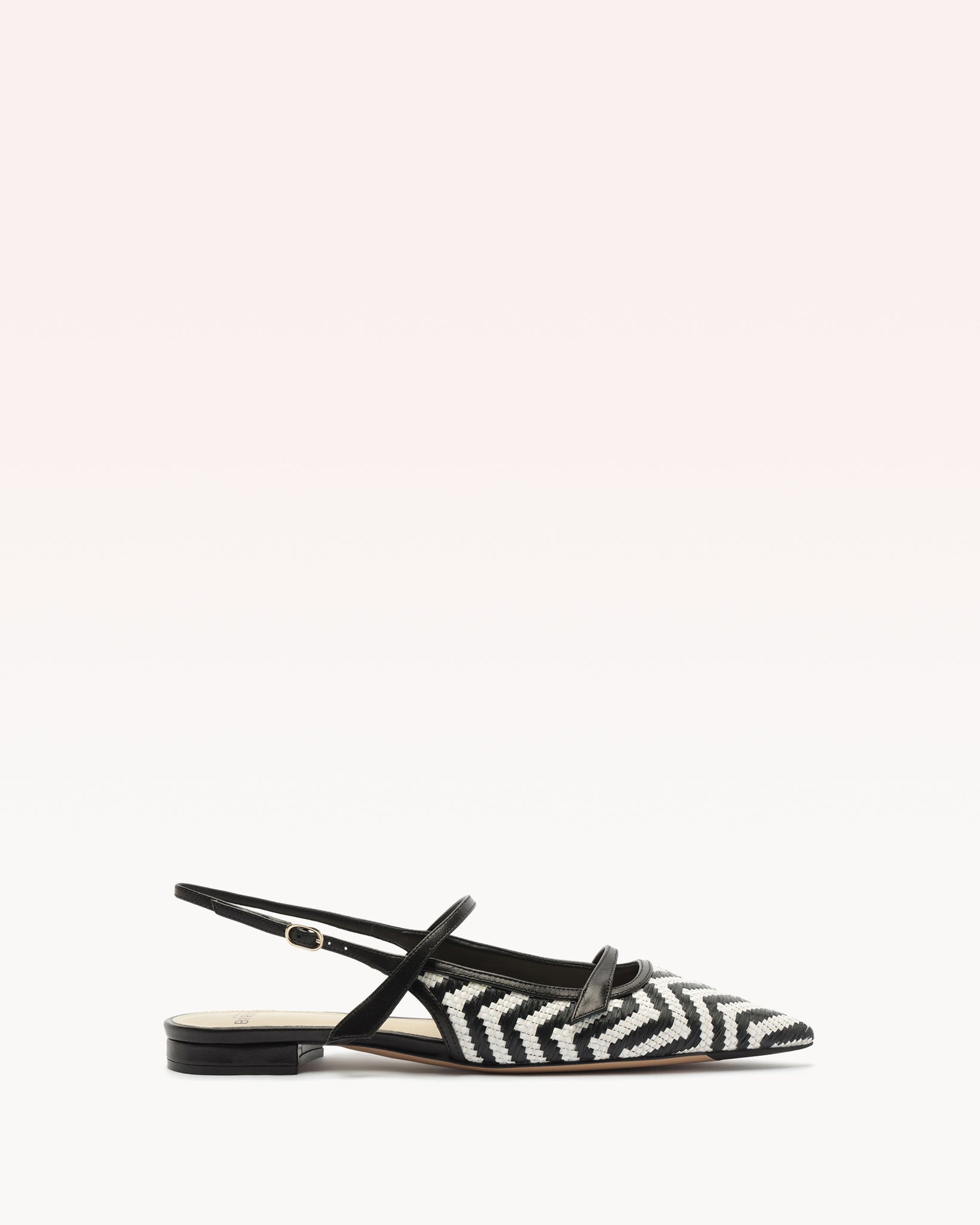 Alexandre Birman Tita Raffia Zig Flat Black