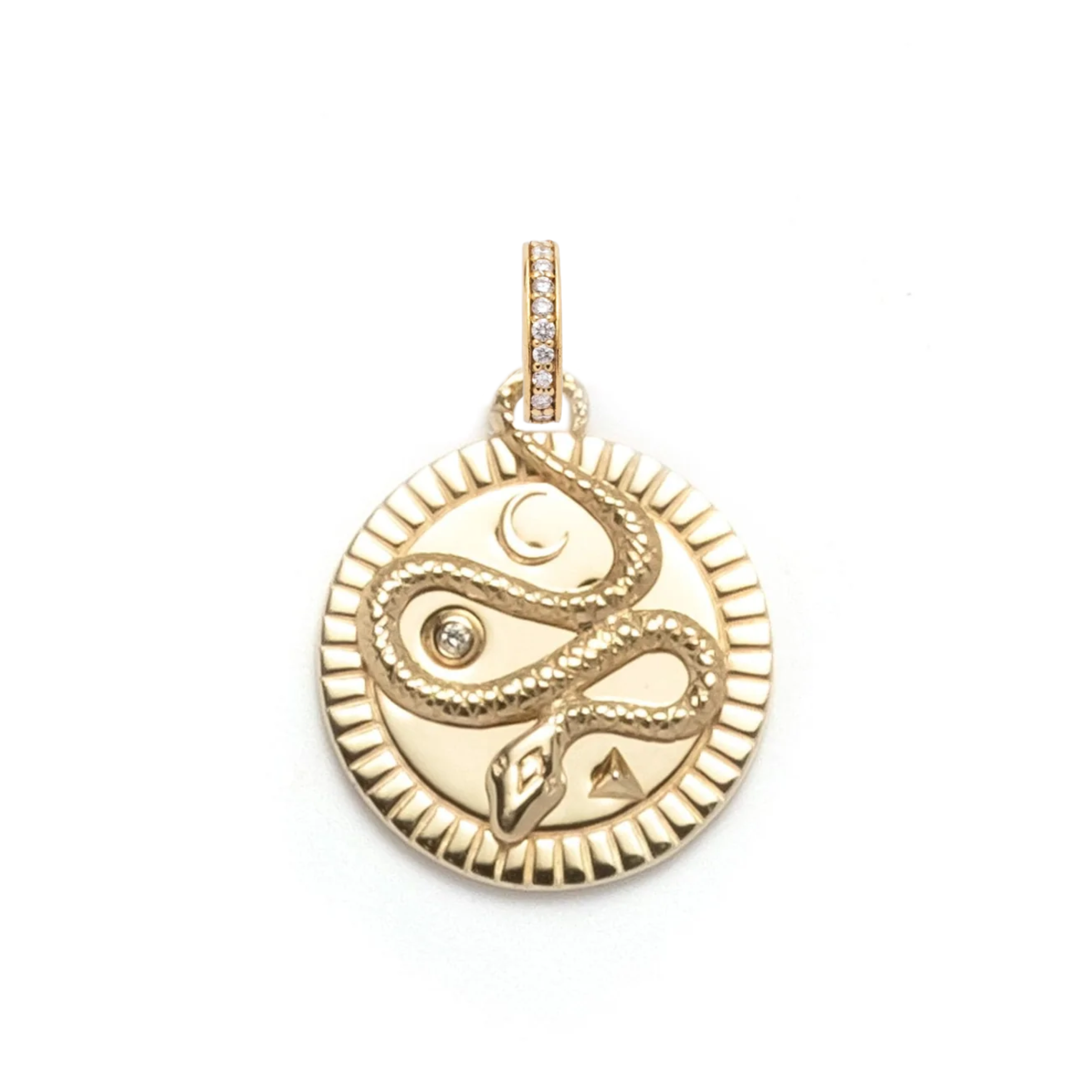 Foundrae Wholeness | Snake Medium Medallion | Diamond, Yellow Gold