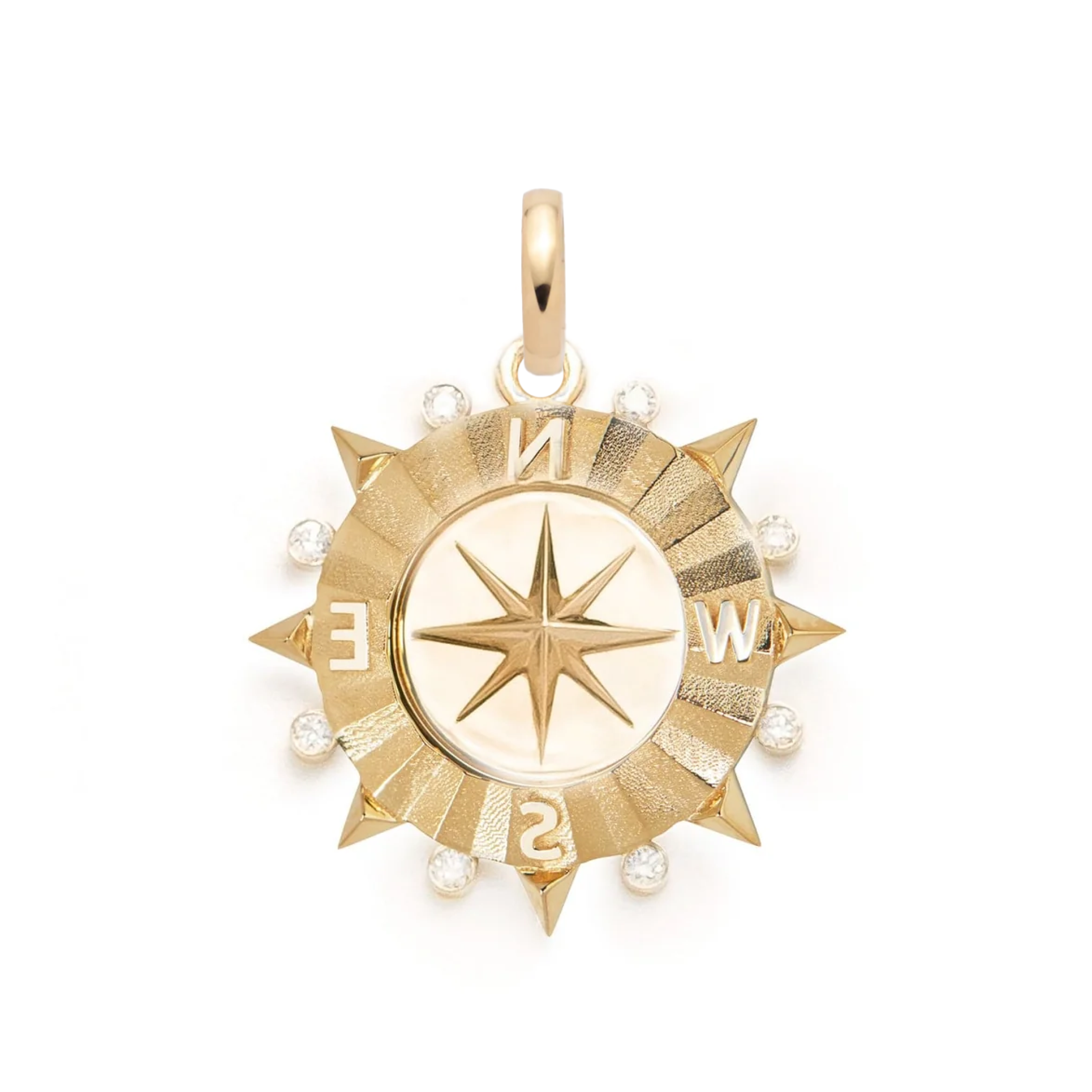Foundrae Internal Compass | Medium Medallion | Diamonds, Yellow Gold