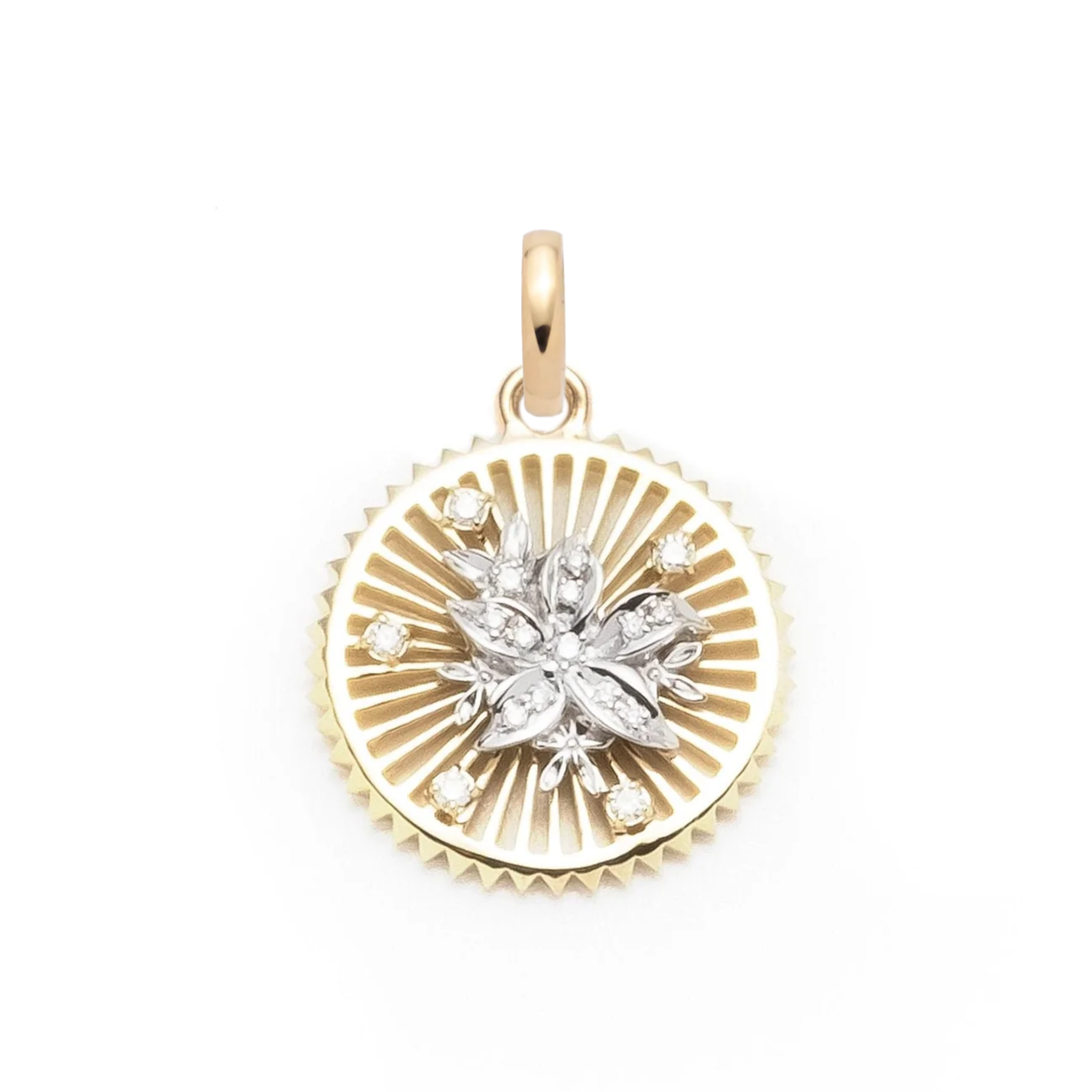 Foundrae Resilience | Blossoms Medium Medallion | Diamonds, Yellow Gold, White Gold