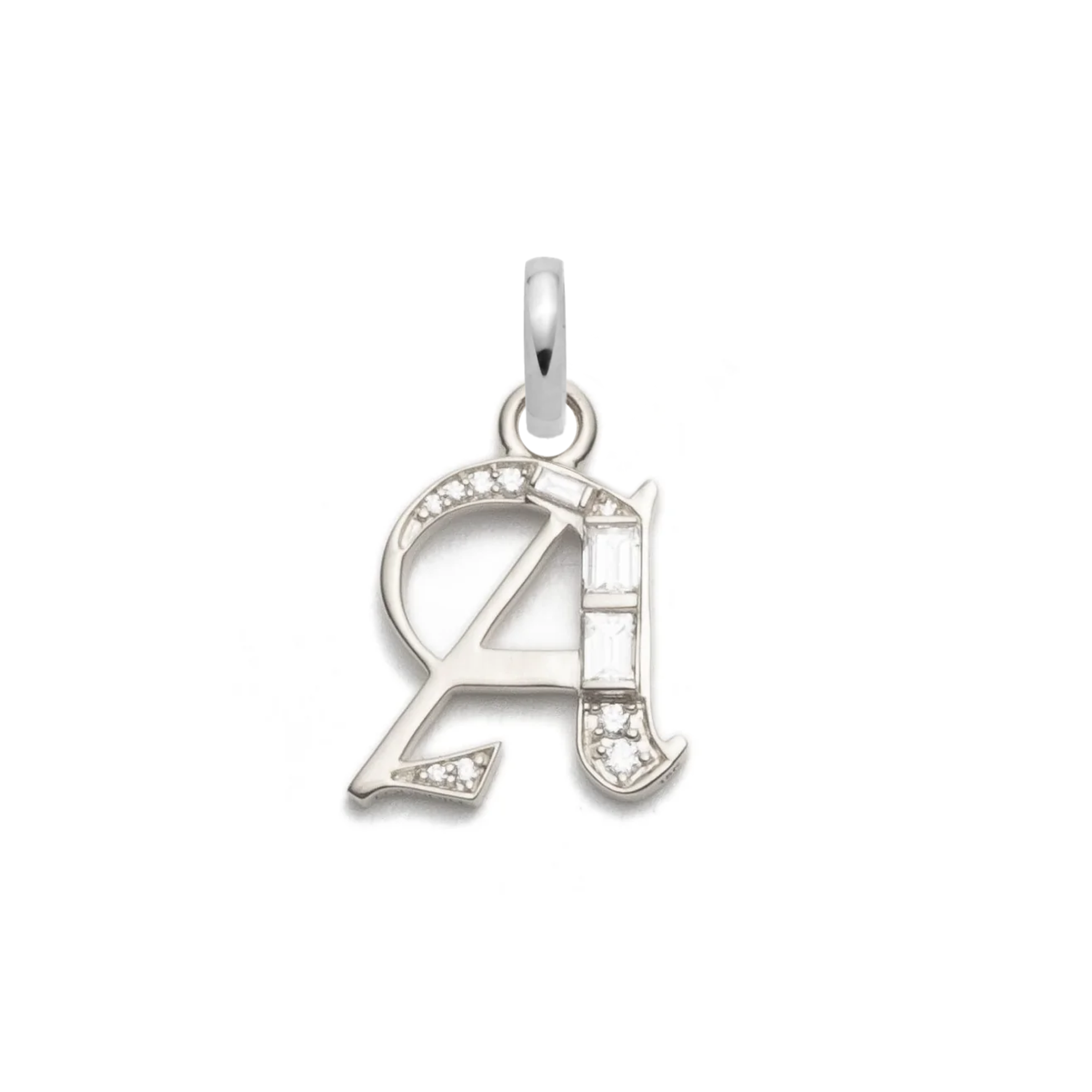 Foundrae Personalized - Foundation | Diamond Initial Pendant | Diamonds, White Gold