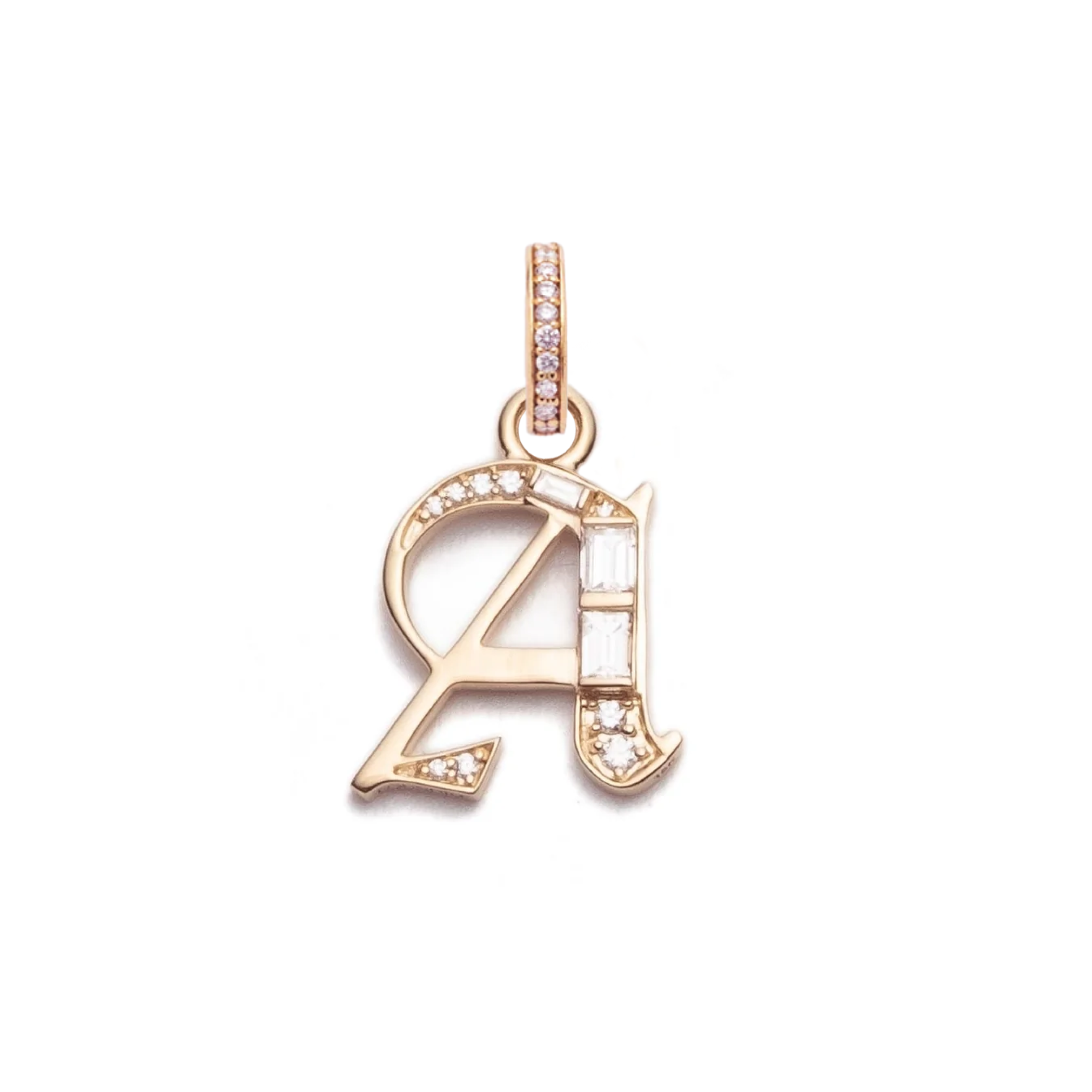 Foundrae Personalized - Foundation | Diamond Initial Pendant | Diamonds, Rose Gold