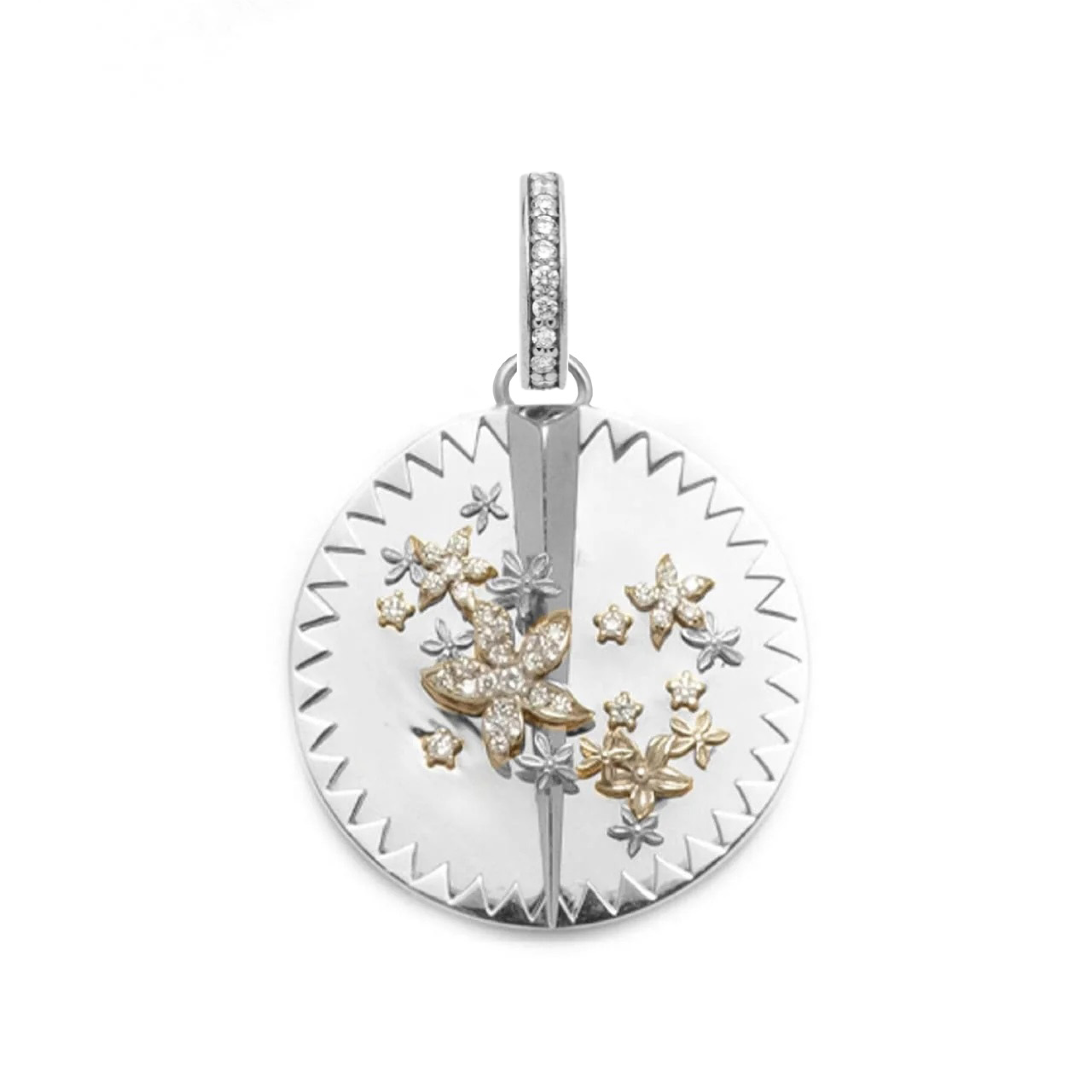 Foundrae Resilience | Blossoms Large Specialty Medallion | Diamonds, White Gold, Yellow Gold