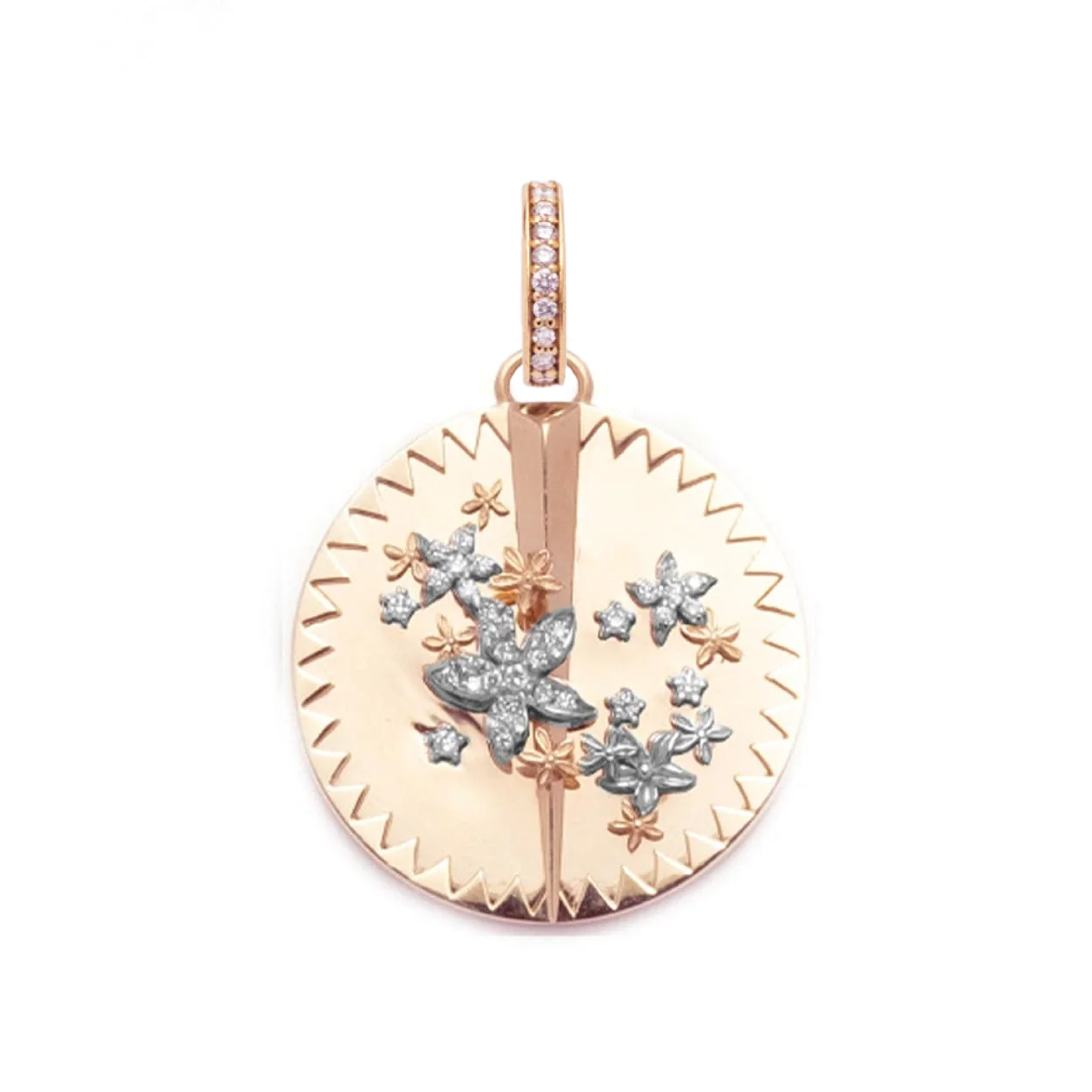 Foundrae Resilience | Blossoms Large Specialty Medallion | Diamonds, Rose Gold, White Gold