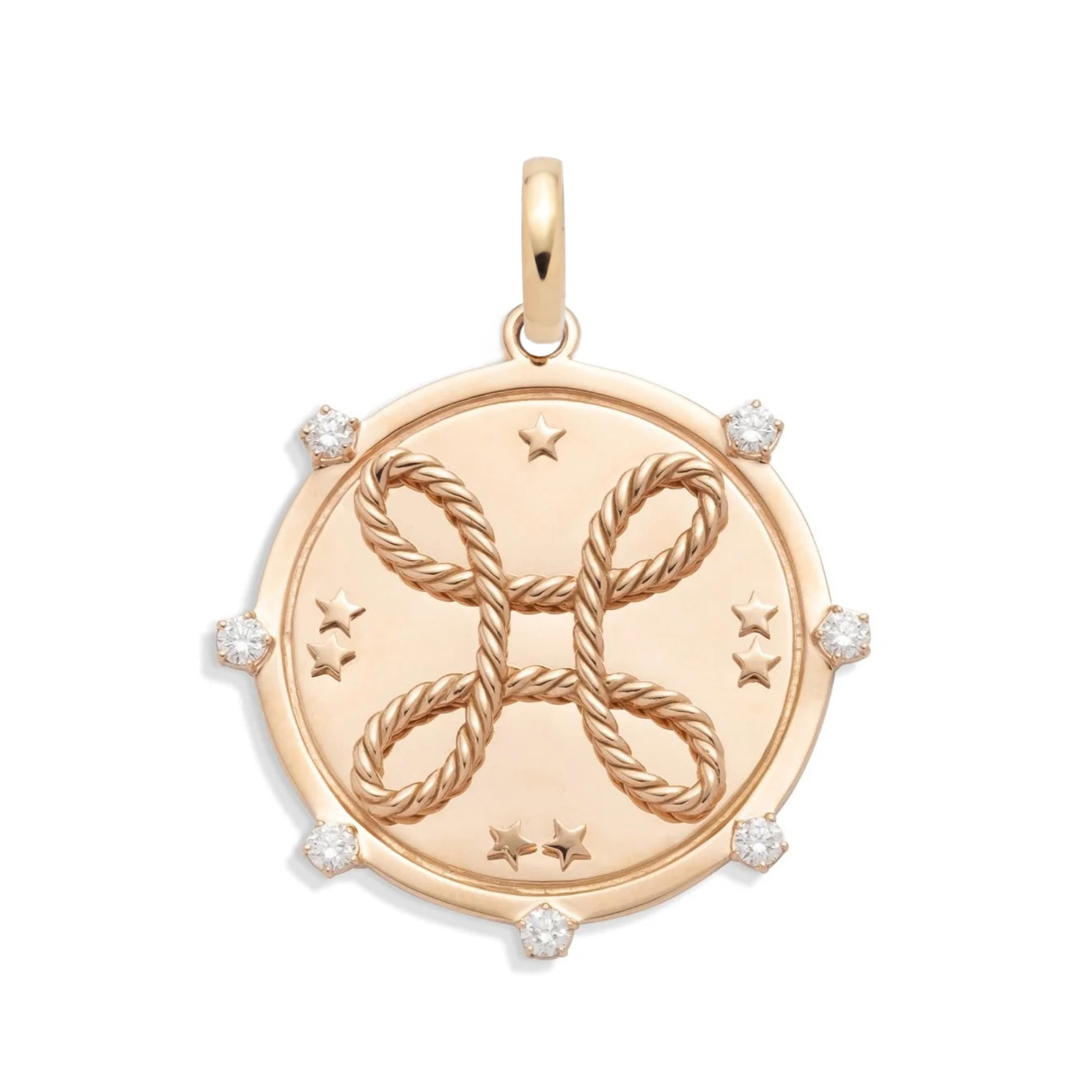 Foundrae True Love | 'Love Knot' Large Medallion | Diamonds, Rose Gold