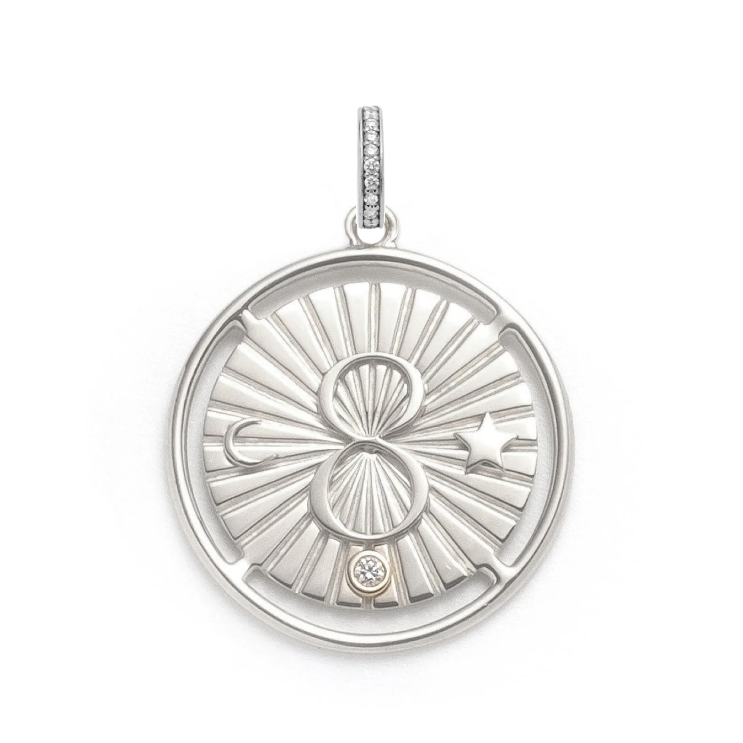 Foundrae Infinite Gratitude | Karma Large Medallion | Diamonds, White Gold