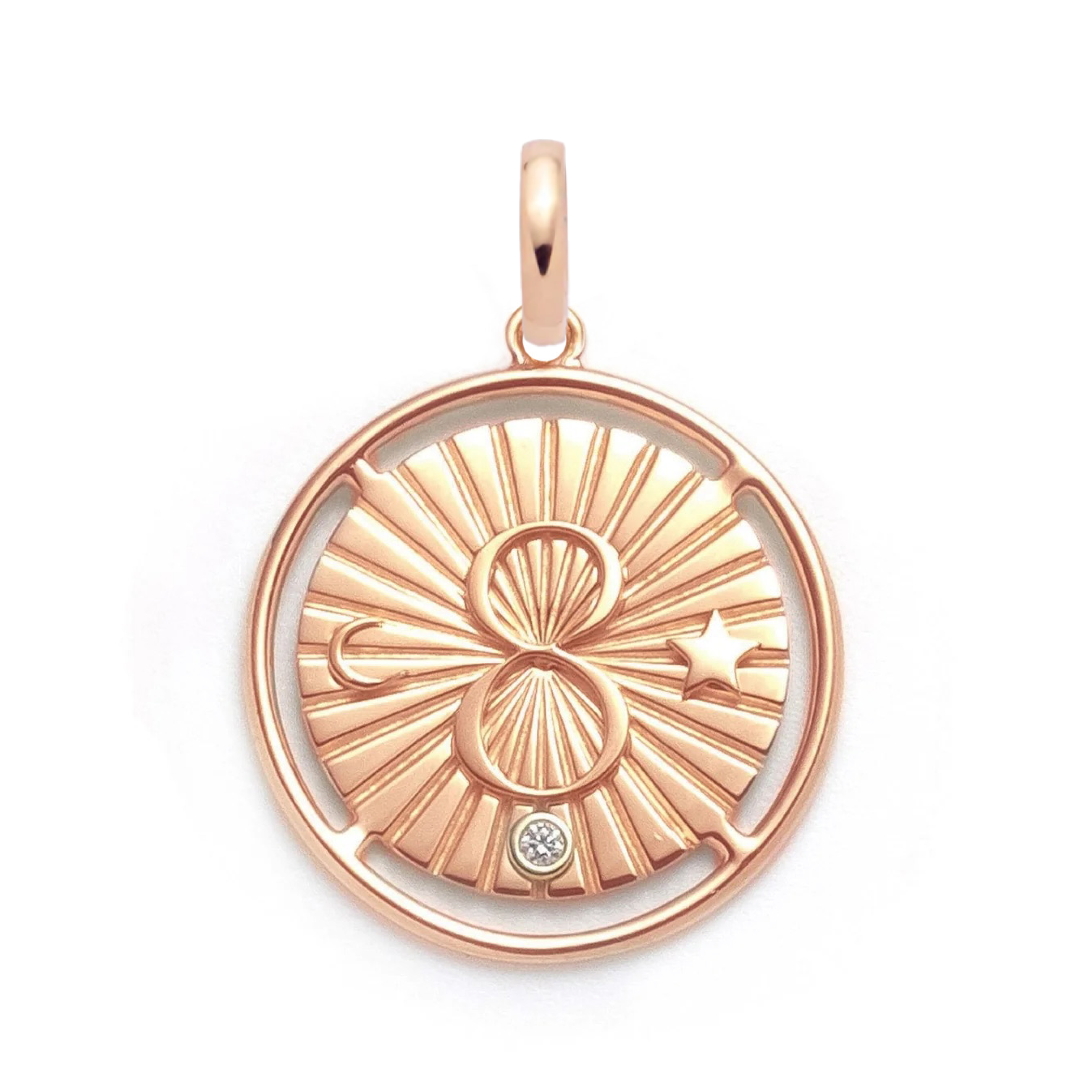 Foundrae Infinite Gratitude | Karma Large Medallion | Diamonds, Rose Gold