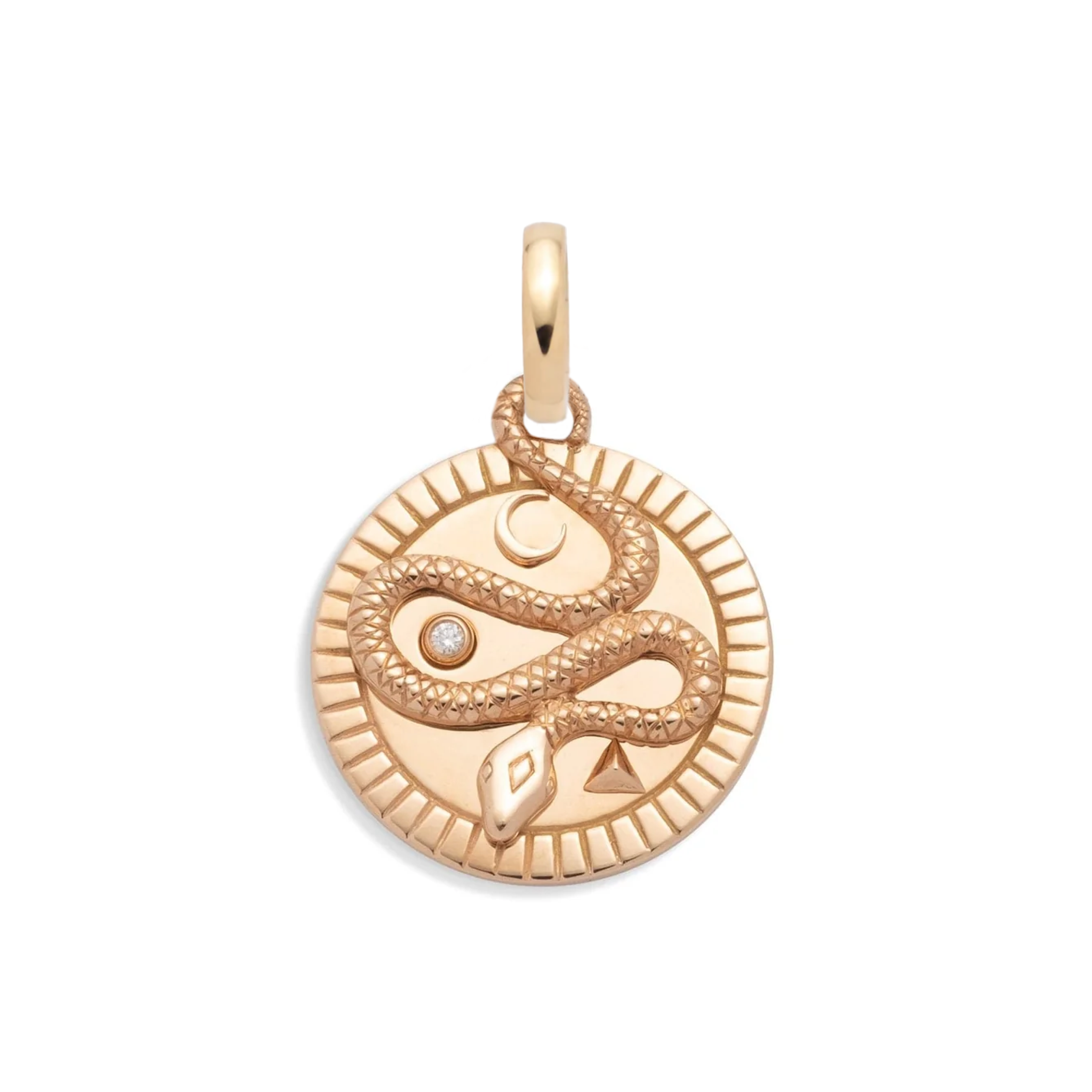 Foundrae Wholeness | Snake Medium Medallion | Diamond, Rose Gold