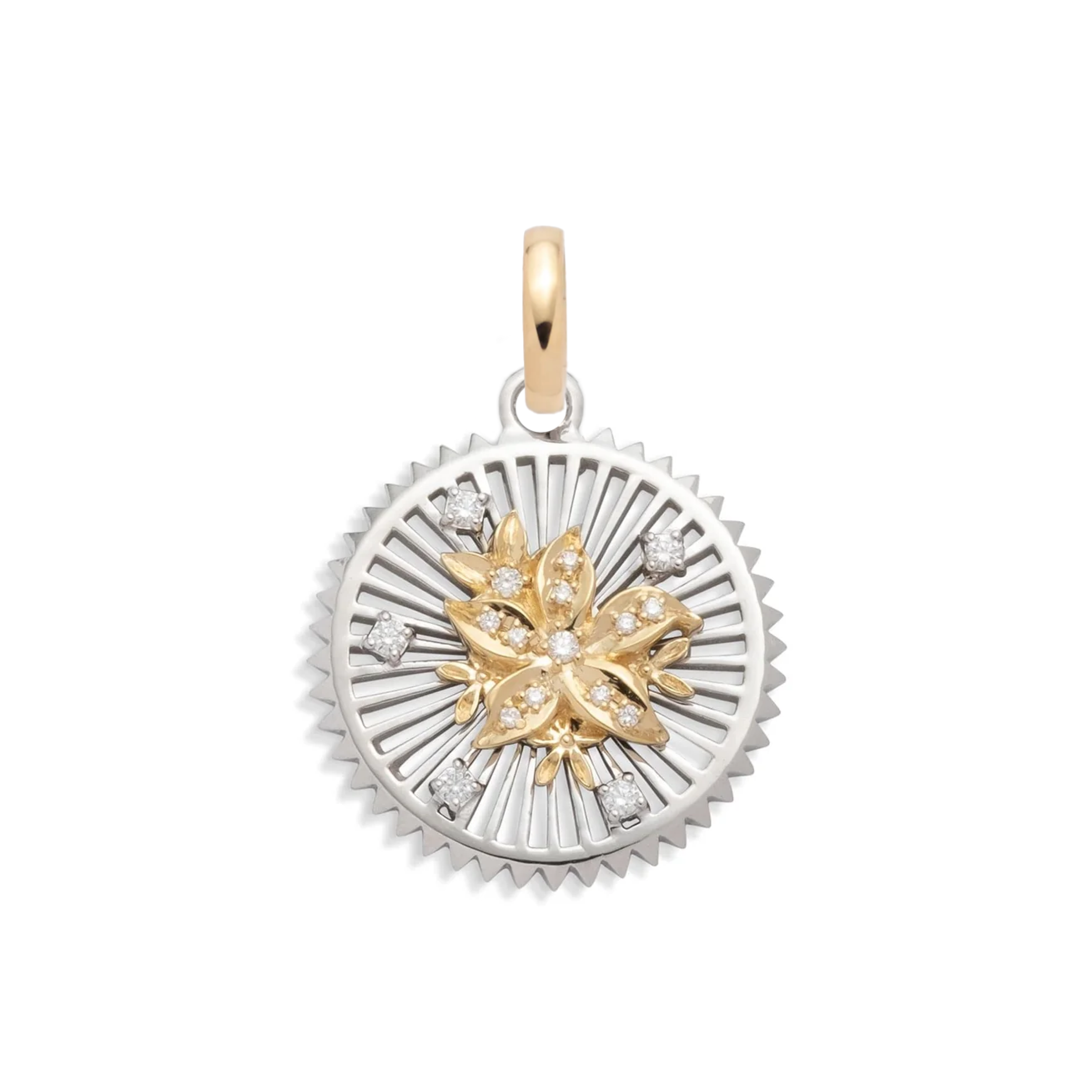 Foundrae Resilience | Blossoms Medium Medallion | Diamonds, White Gold, Yellow Gold