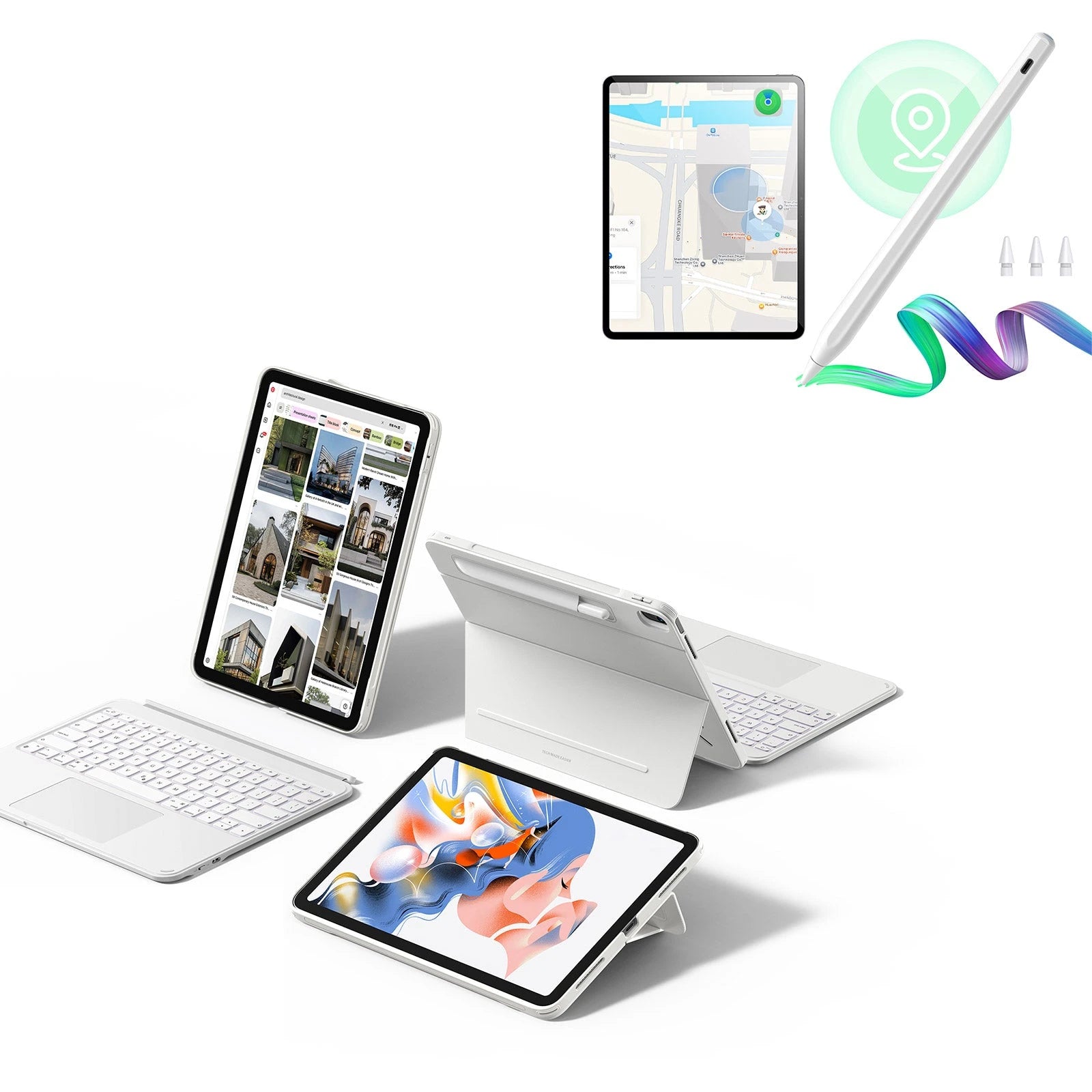ESR iPad Air 13" (M3) 2025 Shift Keyboard Case (Detachable) With Geo Pencil Bundle-US Layout -