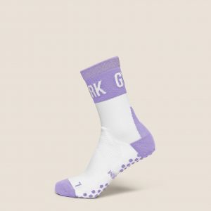 Gymshark Hybrid Training Grip Socks Single - White/Pace Purple