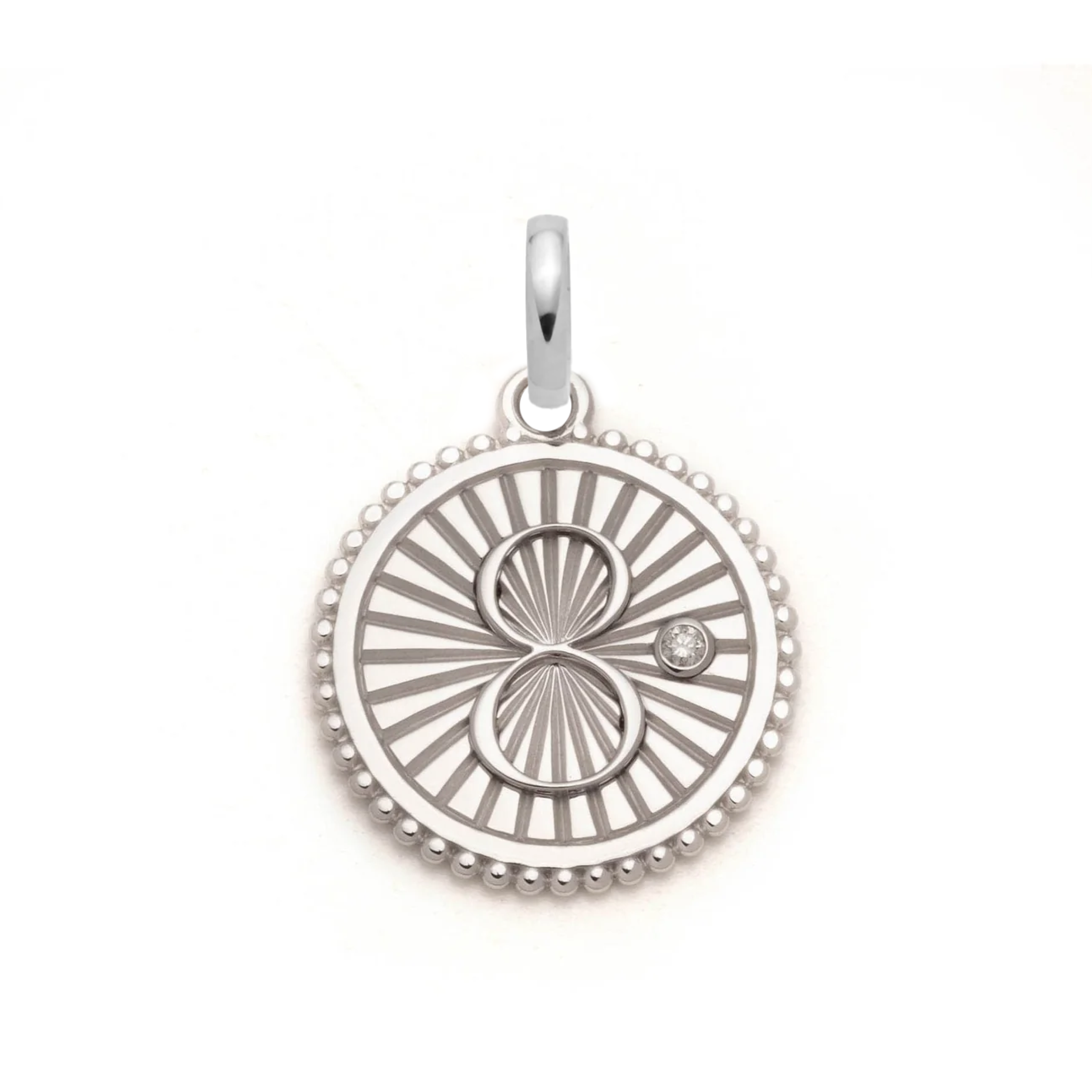 Foundrae Infinite Gratitude | Karma Medium Medallion | Diamonds, White Gold