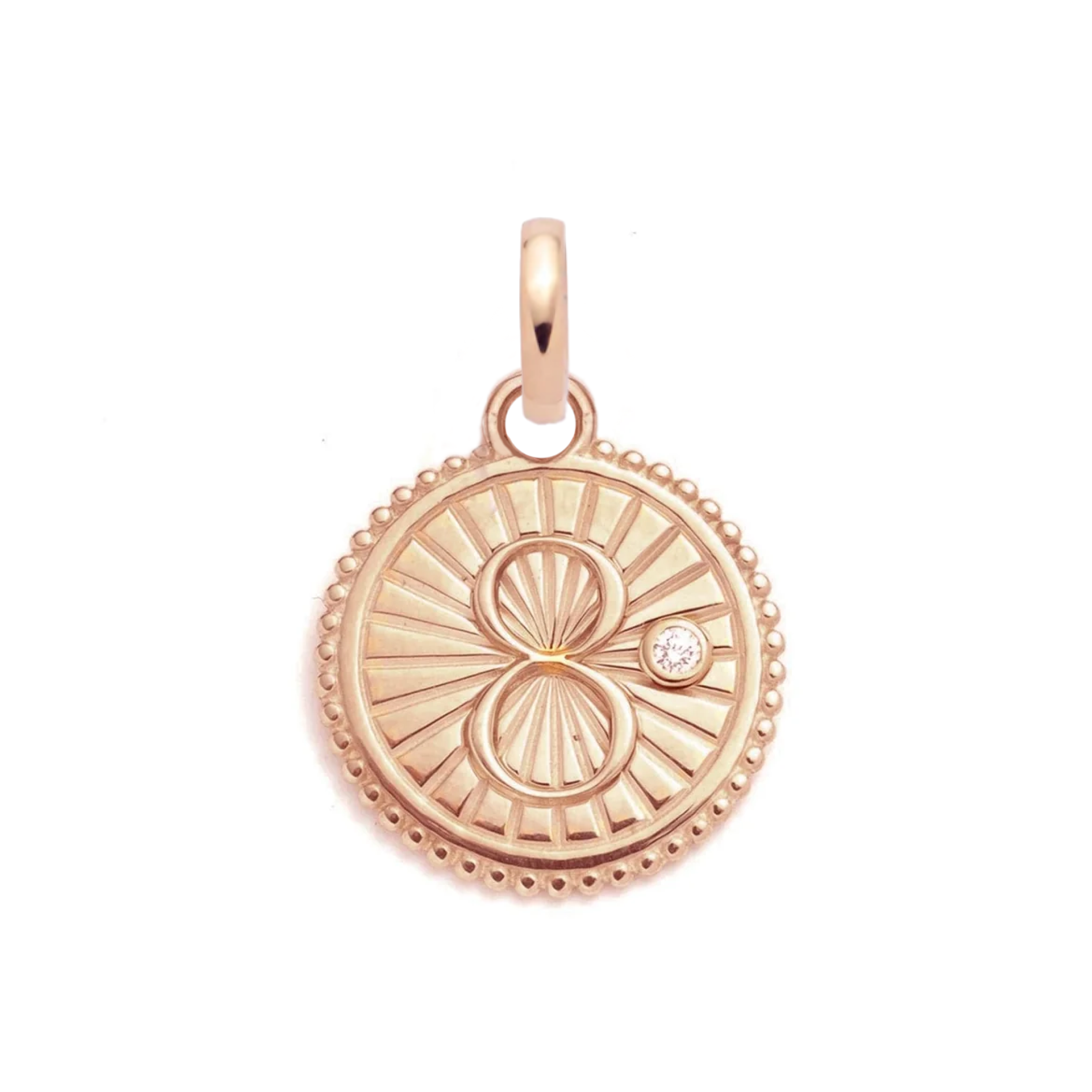 Foundrae Infinite Gratitude | Karma Medium Medallion | Diamonds, Rose Gold