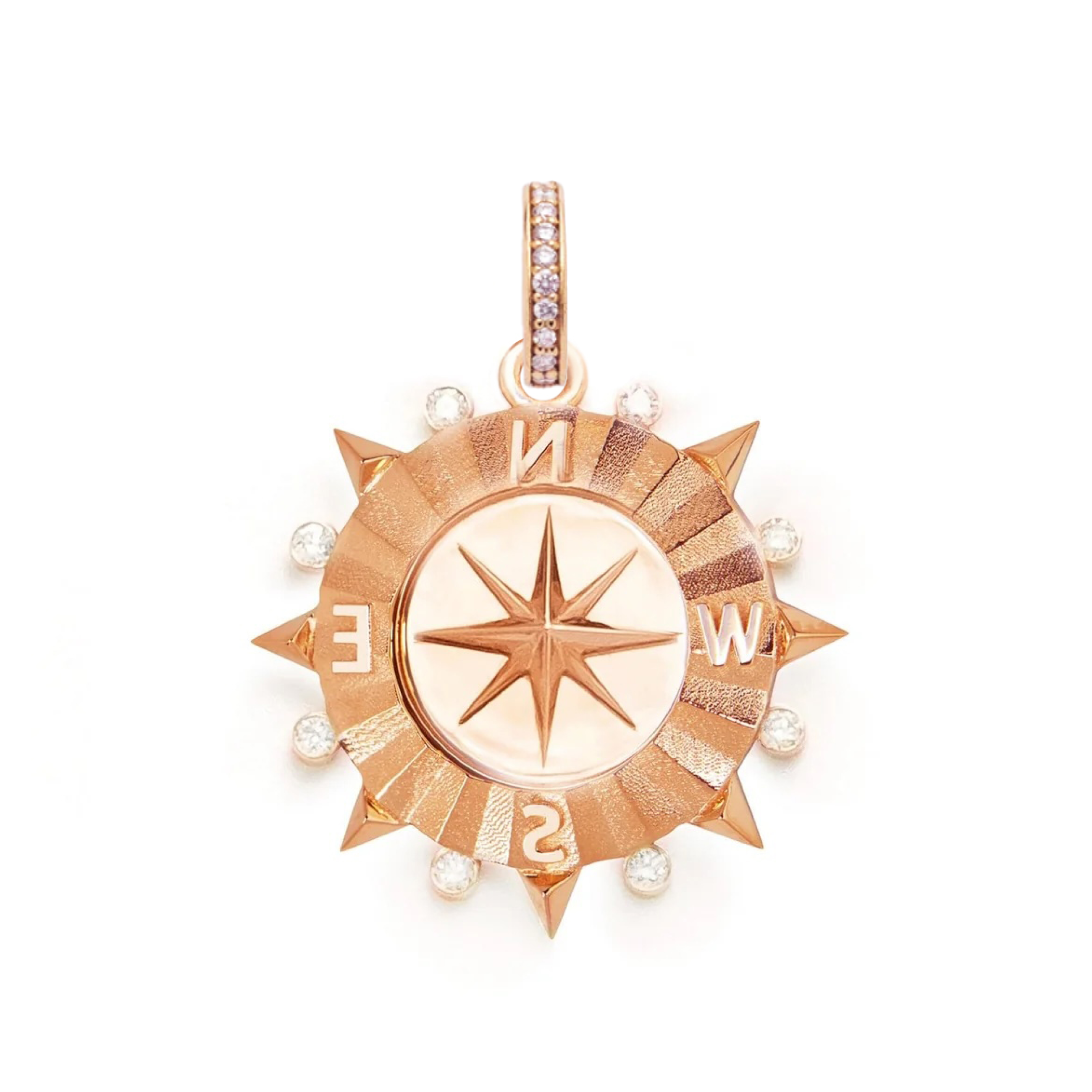 Foundrae Internal Compass | Medium Medallion | Diamonds, Rose Gold